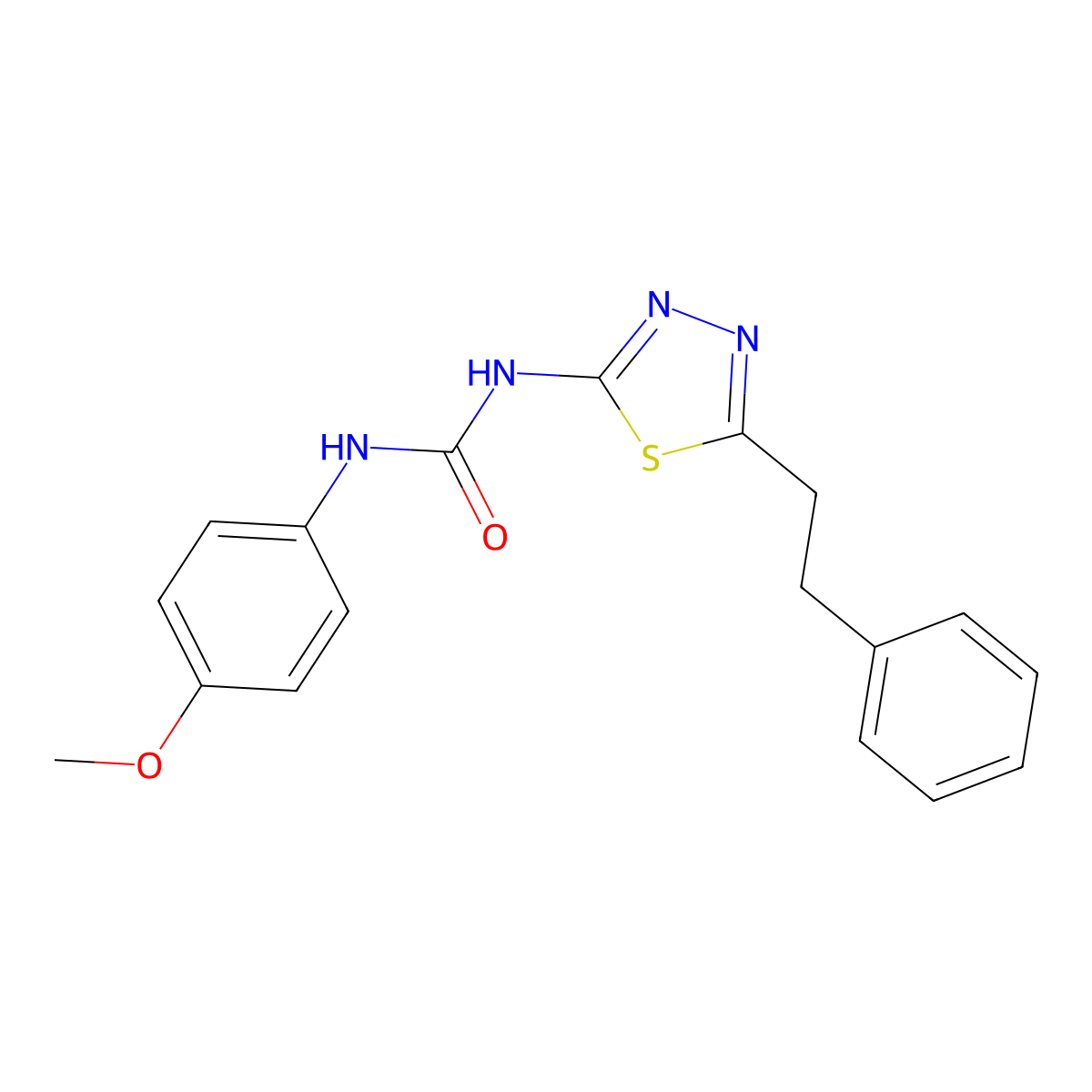 1-(4-Methoxyphenyl)-3-[5-(2-phenylethyl)-1,3,4-thiadiazol-2-yl]urea molecular structure, CAS 309736-00-3