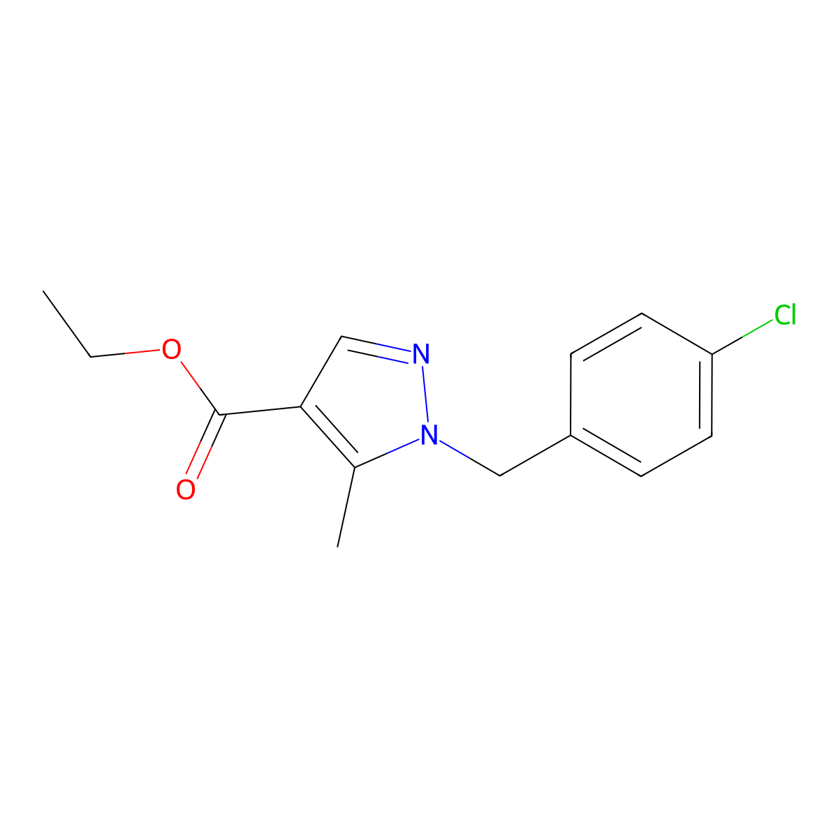 ethyl 1-(4-chlorobenzyl)-5-methyl-1H-pyrazole-4-carboxylate molecular structure, CAS 309736-93-4