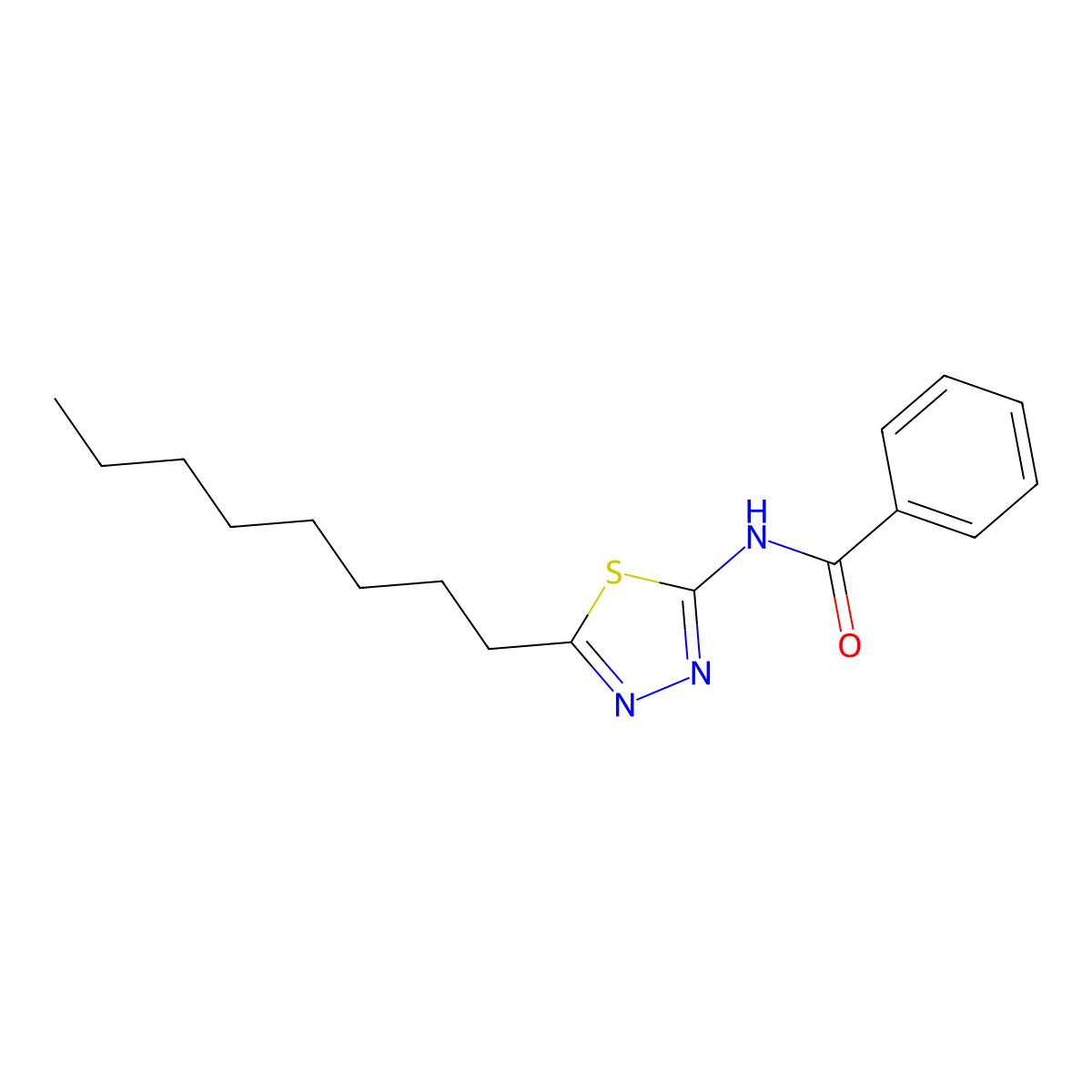 N-(5-octyl-1,3,4-thiadiazol-2-yl)benzamide molecular structure, CAS 309737-25-5