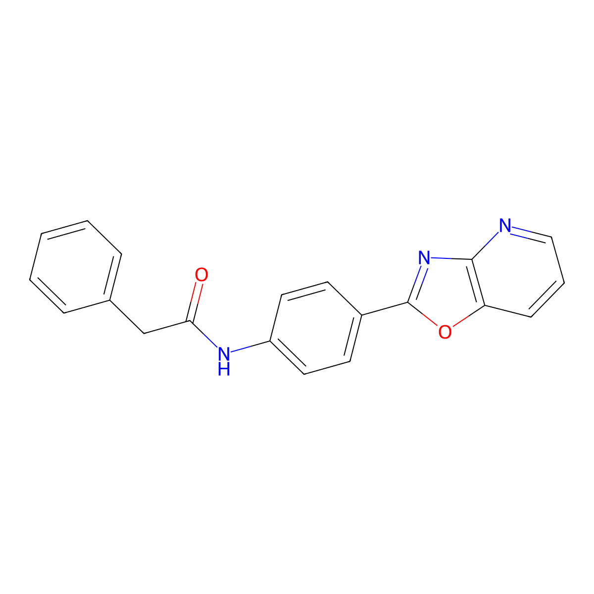 N-(4-[1,3]oxazolo[4,5-b]pyridin-2-ylphenyl)-2-phenylacetamide molecular structure, CAS 309737-77-7