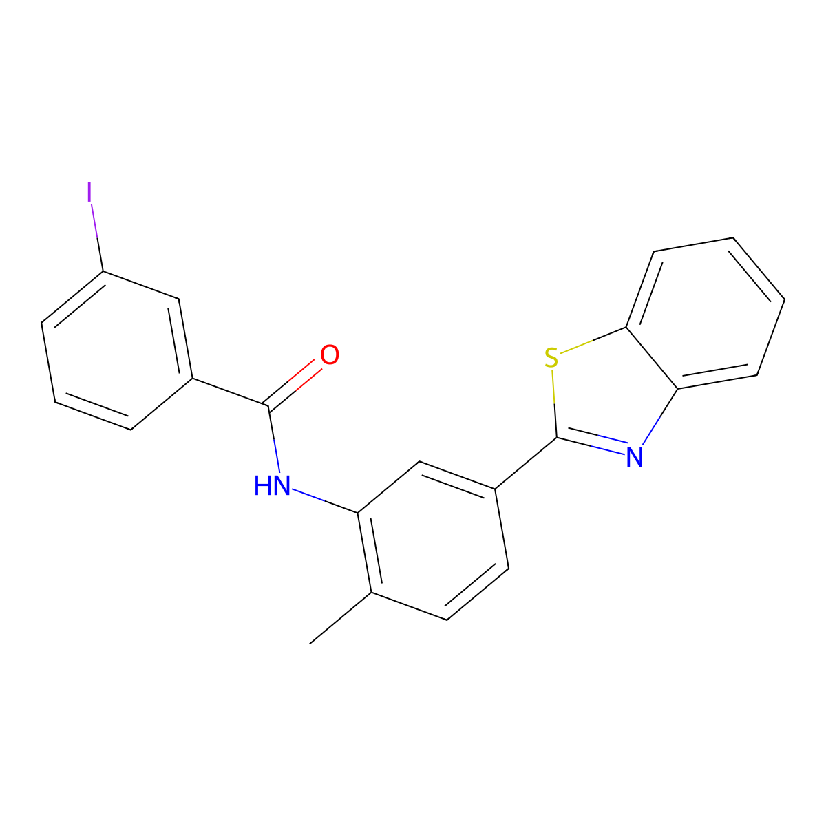 N-[5-(1,3-benzothiazol-2-yl)-2-methylphenyl]-3-iodobenzamide molecular structure, CAS 309737-82-4