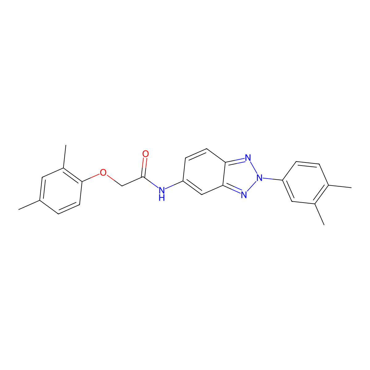 2-(2,4-Dimethylphenoxy)-N-(2-(3,4-dimethylphenyl)-2H-benzotriazol-5-yl)acetamide molecular structure, CAS 309737-84-6