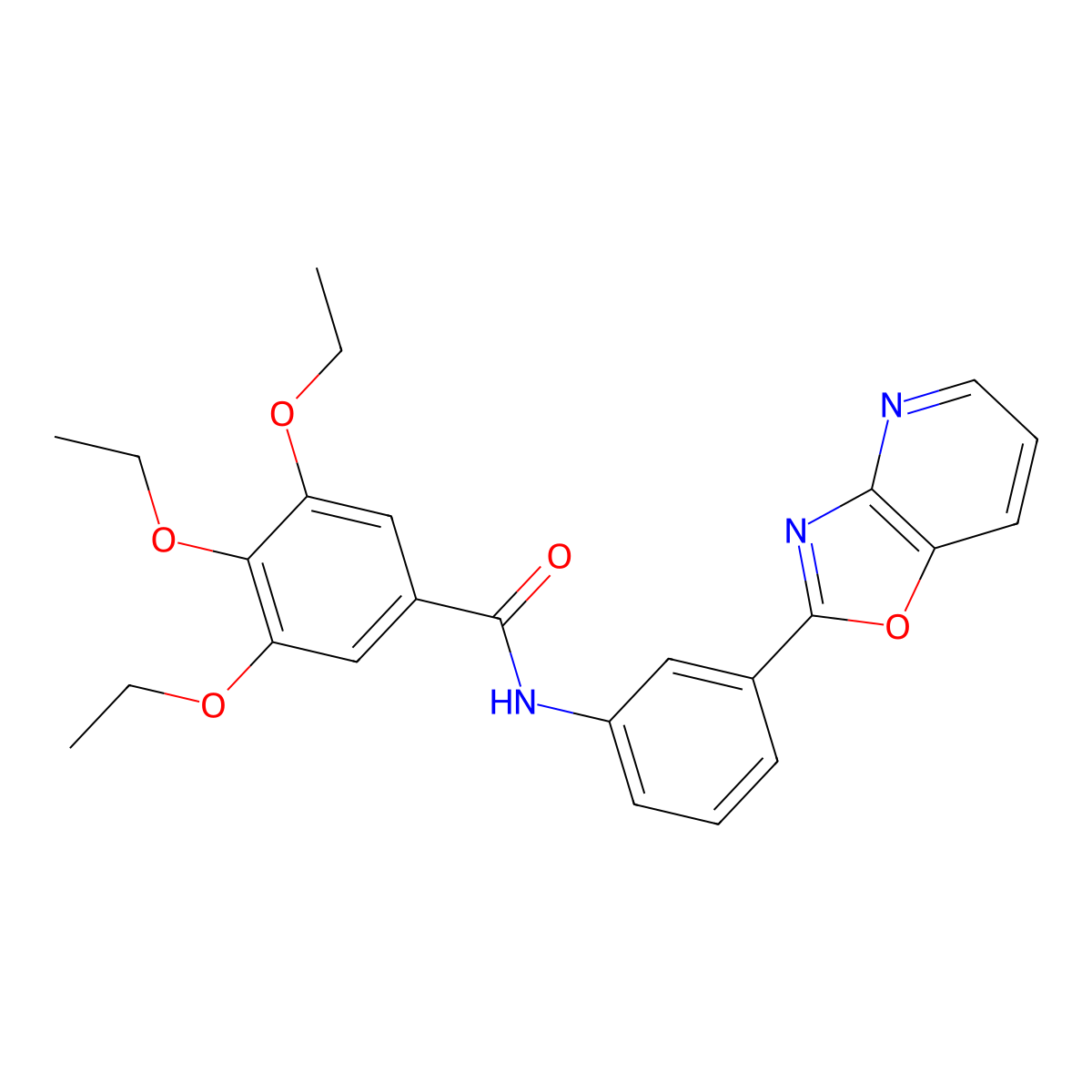 3,4,5-triethoxy-N-[3-([1,3]oxazolo[4,5-b]pyridin-2-yl)phenyl]benzamide molecular structure, CAS 309737-99-3