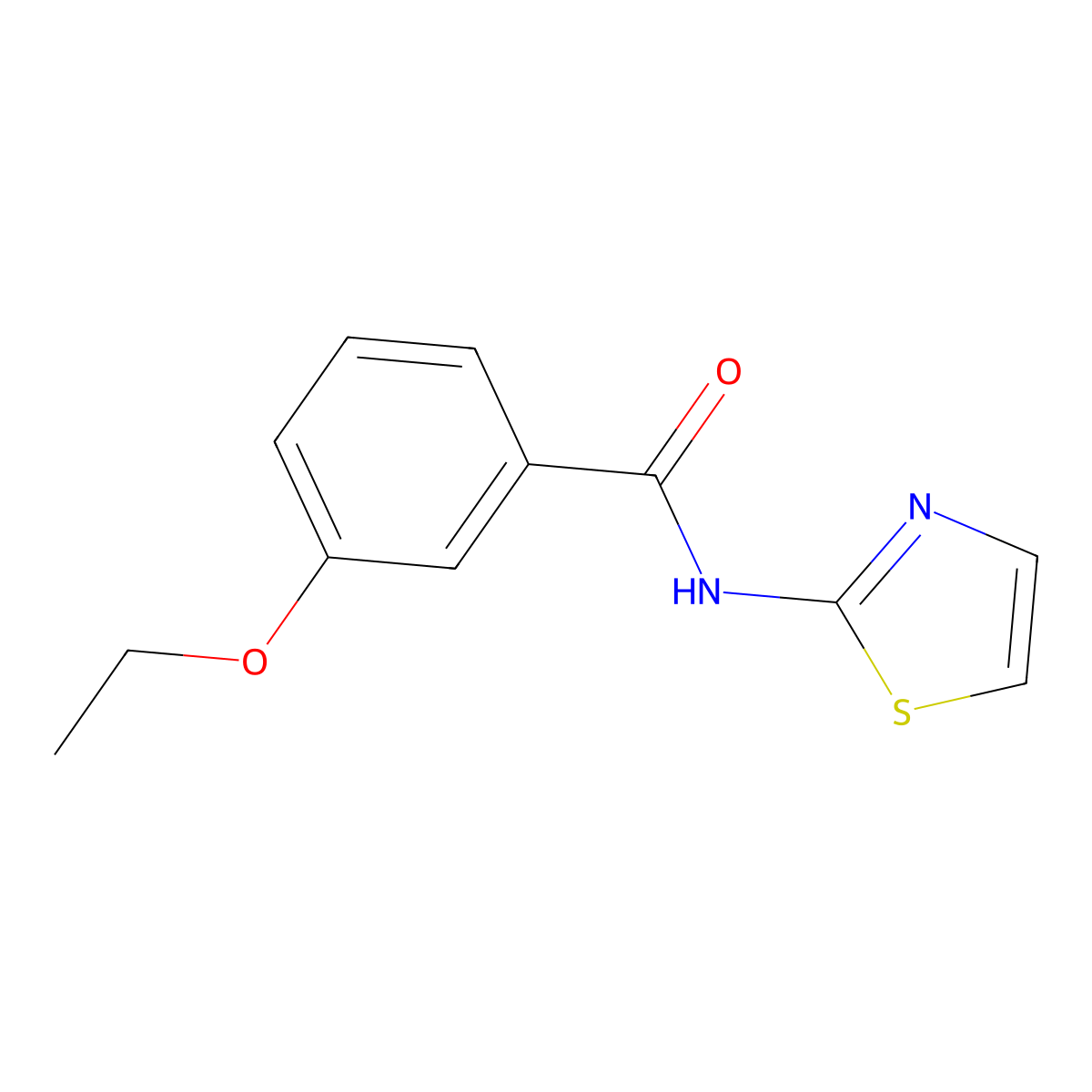 3-ethoxy-N-(2-thiazolyl)benzamide molecular structure, CAS 309738-17-8