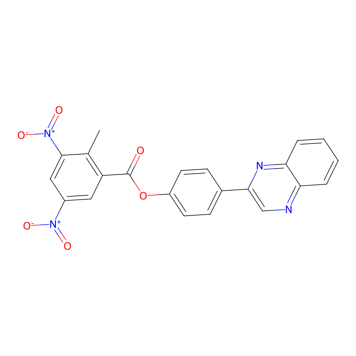 4-(Quinoxalin-2-yl)phenyl 2-methyl-3,5-dinitrobenzoate molecular structure, CAS 309738-39-4