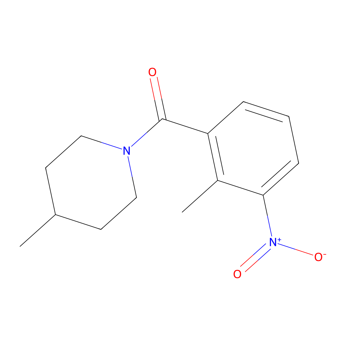 (2-Methyl-3-nitrophenyl)-(4-methylpiperidin-1-yl)methanone molecular structure, CAS 309738-64-5