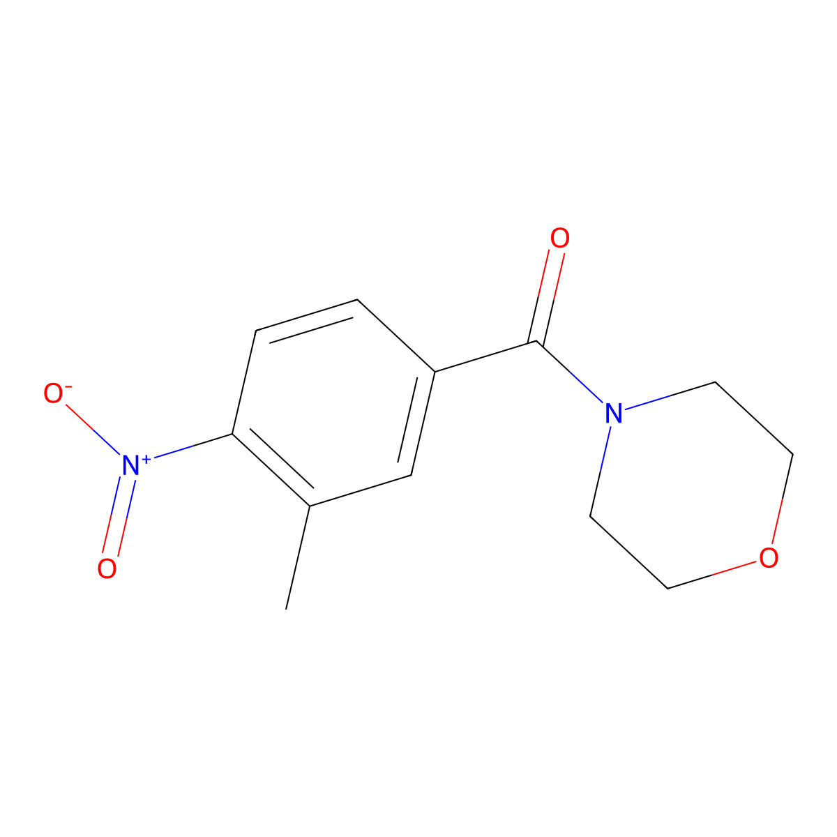 (3-Methyl-4-nitrophenyl)(morpholin-4-yl)methanone molecular structure, CAS 309738-71-4