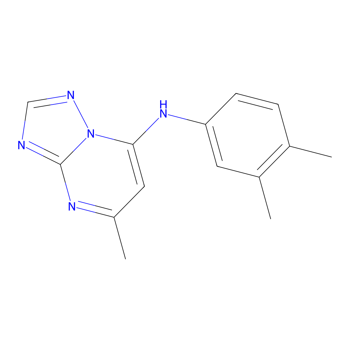 N-(3,4-dimethylphenyl)-5-methyl-[1,2,4]triazolo[1,5-a]pyrimidin-7-amine molecular structure, CAS 309738-86-1