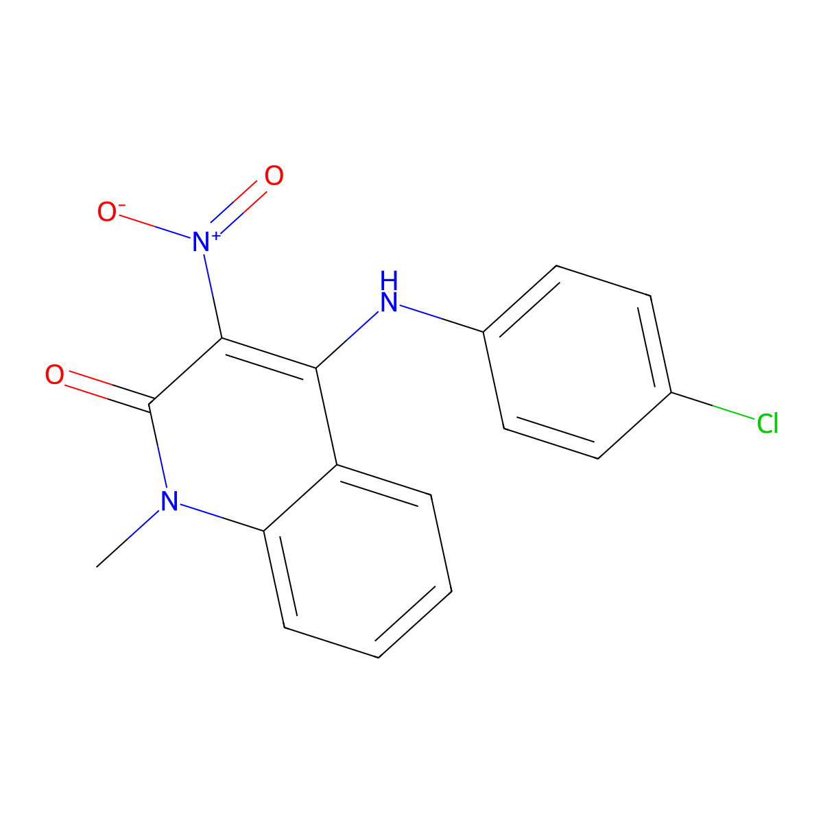 4-(4-Chloroanilino)-1-methyl-3-nitro-2-quinolinone molecular structure, CAS 309739-05-7