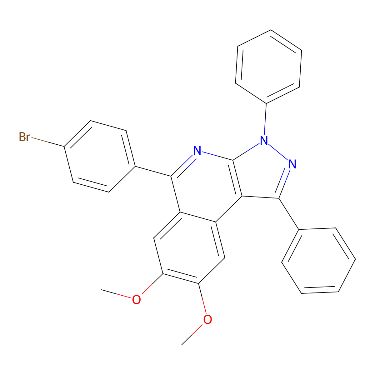 5-(4-bromophenyl)-7,8-dimethoxy-1,3-diphenyl-3H-pyrazolo[3,4-c]isoquinoline molecular structure, CAS 309739-39-7