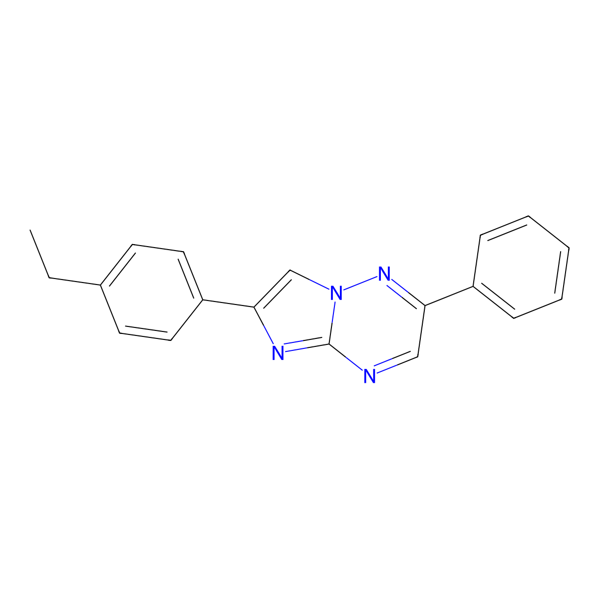 6-(4-Ethylphenyl)-2-phenylimidazo[1,2-b][1,2,4]triazine molecular structure, CAS 309740-69-0