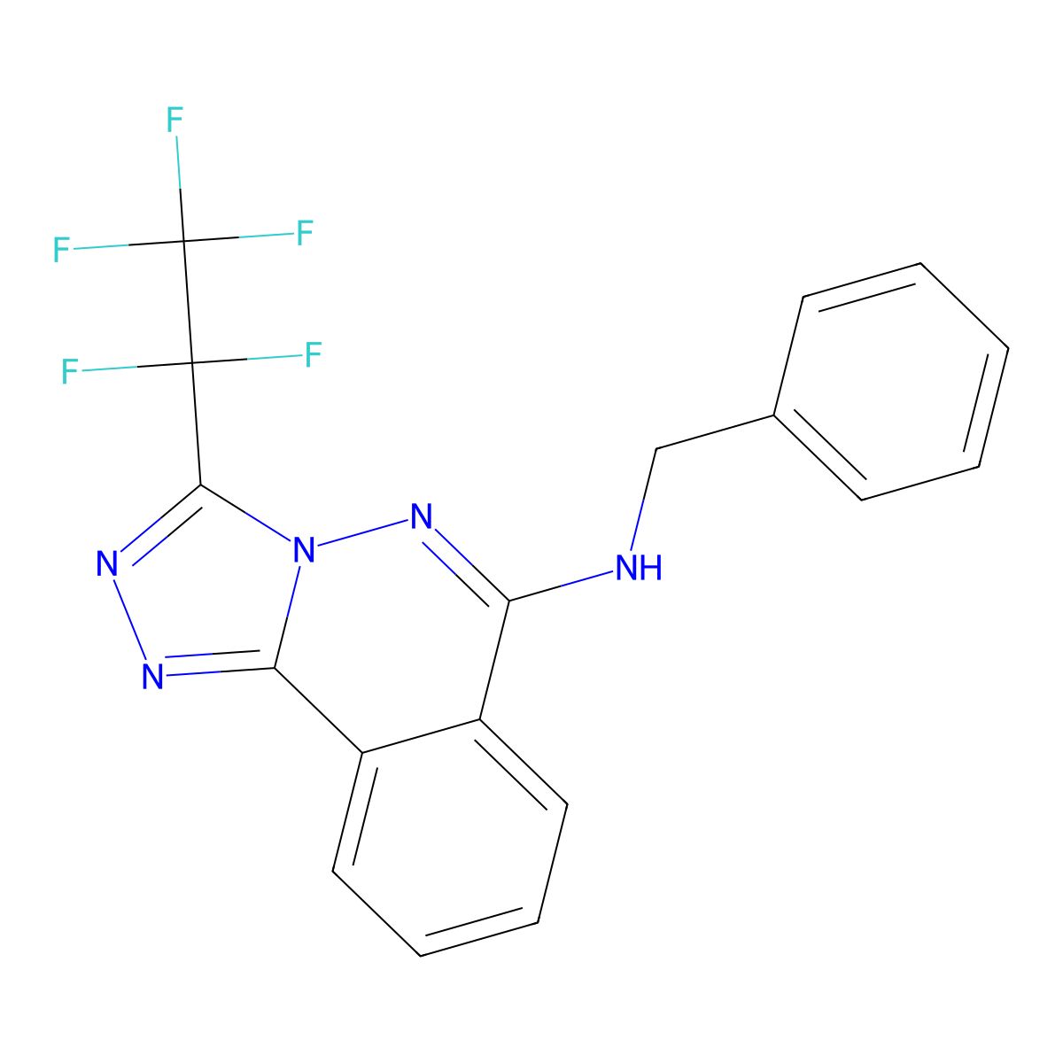 N-Benzyl-3-(1,1,2,2,2-pentafluoroethyl)[1,2,4]triazolo[3,4-a]phthalazin-6-amine molecular structure, CAS 309741-28-4