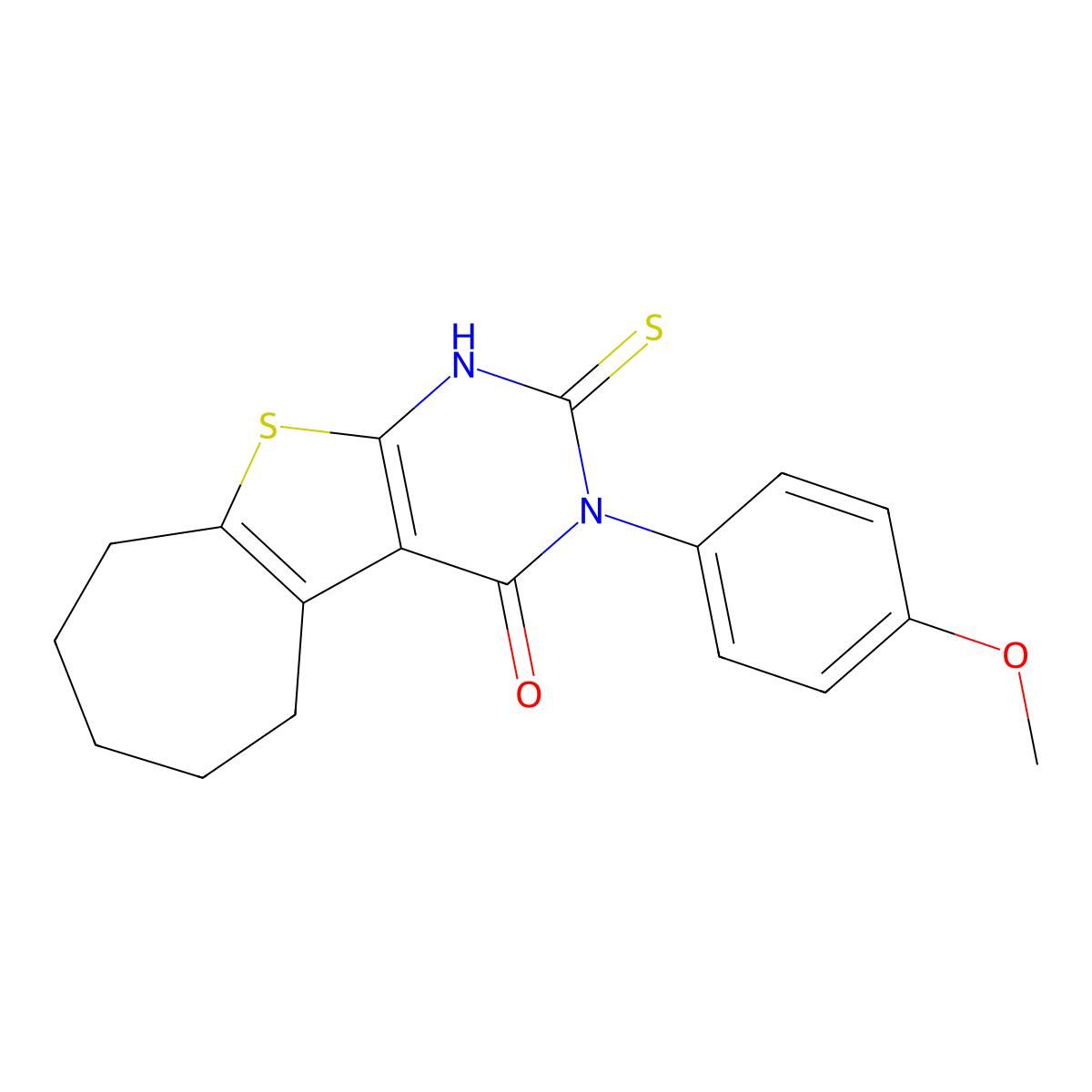 4-(4-Methoxyphenyl)-5-sulfanyl-8-thia-4,6-diazatricyclo[7.5.0.0,2,7]tetradeca-1(9),2(7),5-trien-3-one molecular structure, CAS 309741-47-7