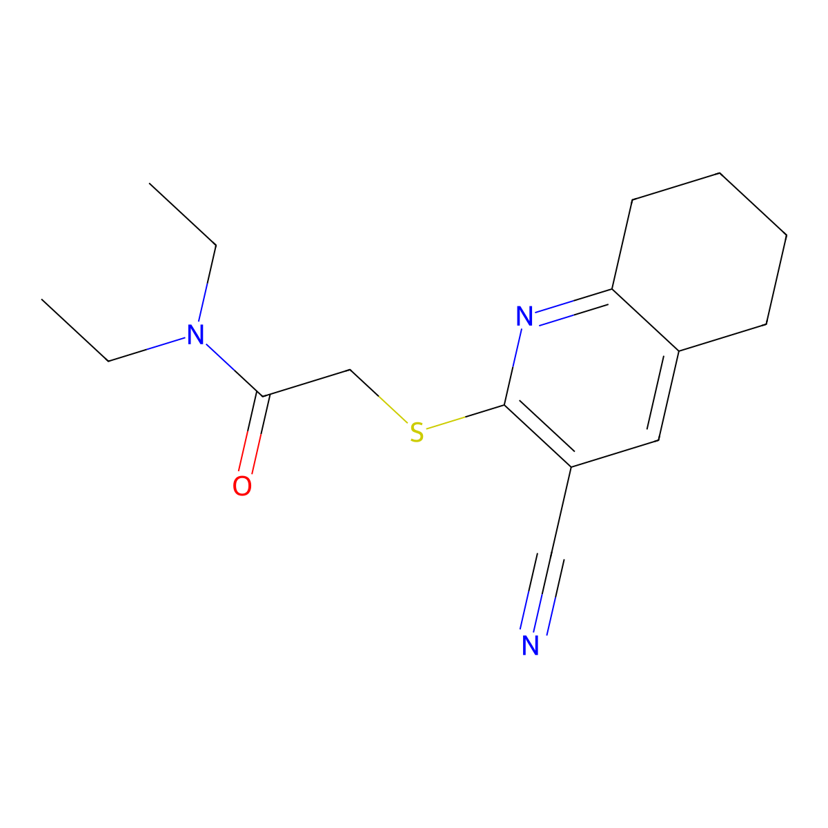 2-[(3-cyano-5,6,7,8-tetrahydroquinolin-2-yl)sulfanyl]-N,N-diethylacetamide molecular structure, CAS 309741-55-7