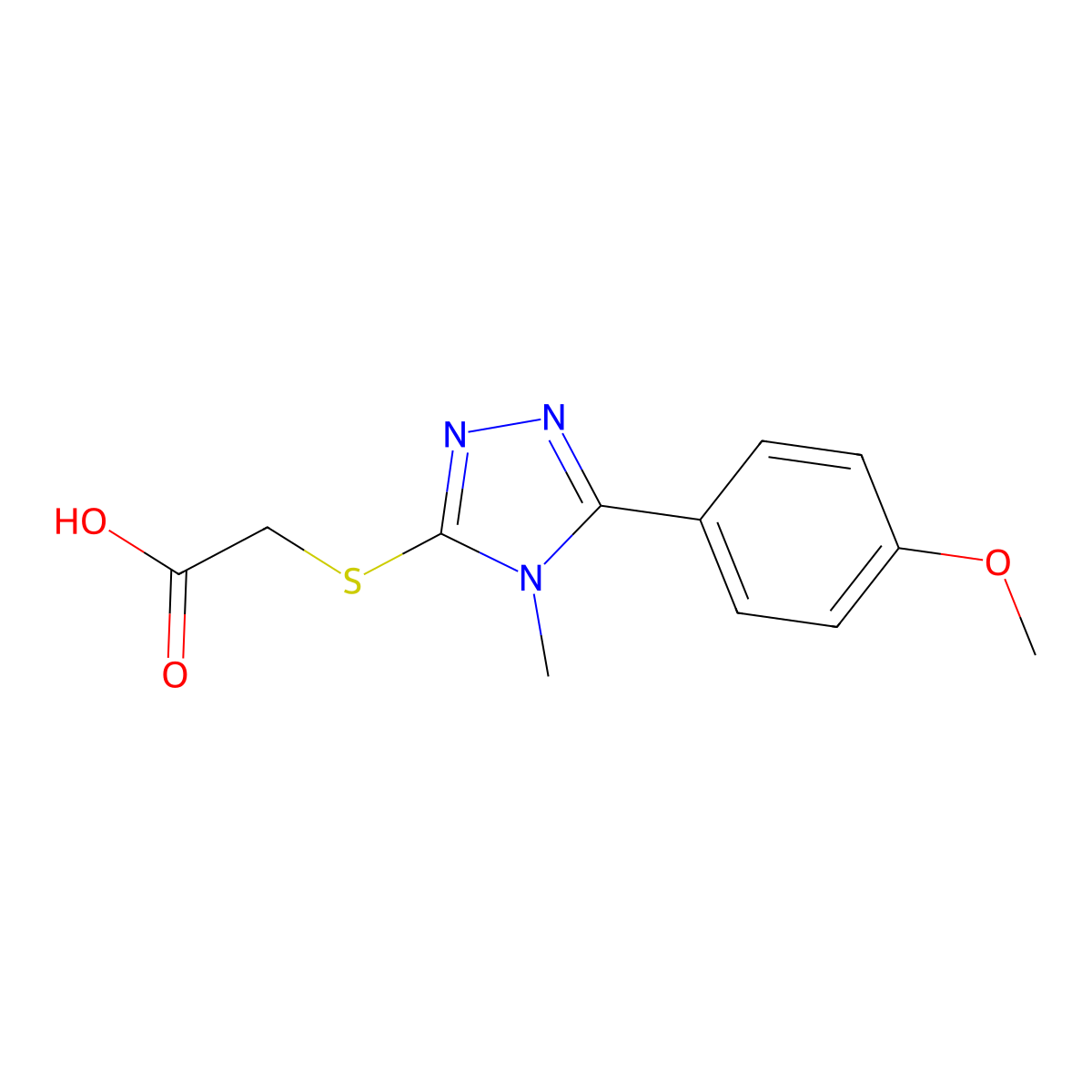 [5-(4-Methoxy-phenyl)-4-methyl-4H-[1,2,4]triazol-3-ylsulfanyl]-acetic acid molecular structure, CAS 309741-56-8