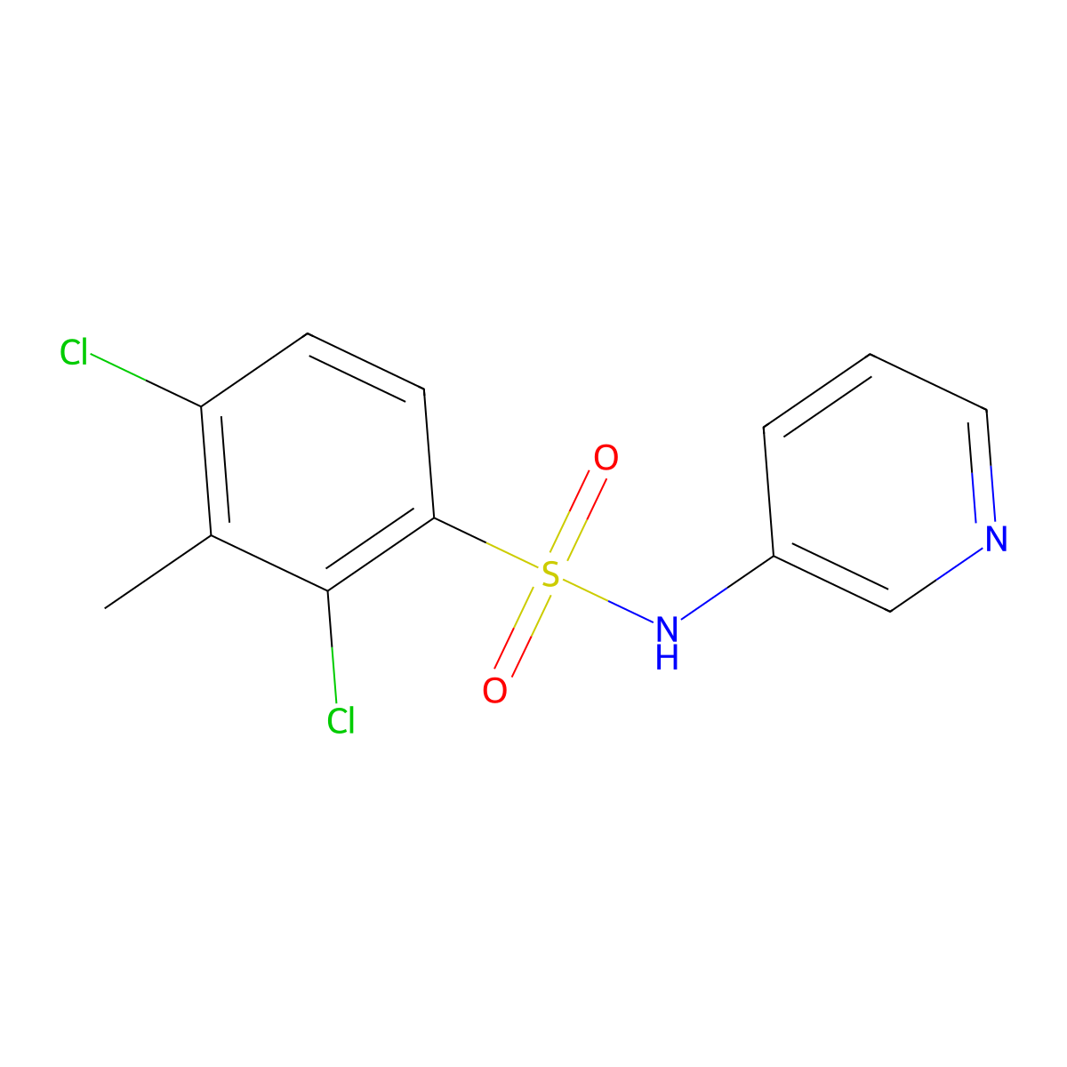 Benzenesulfonamide, 2,4-dichloro-3-methyl-N-(3-pyridyl)- molecular structure, CAS 309741-69-3