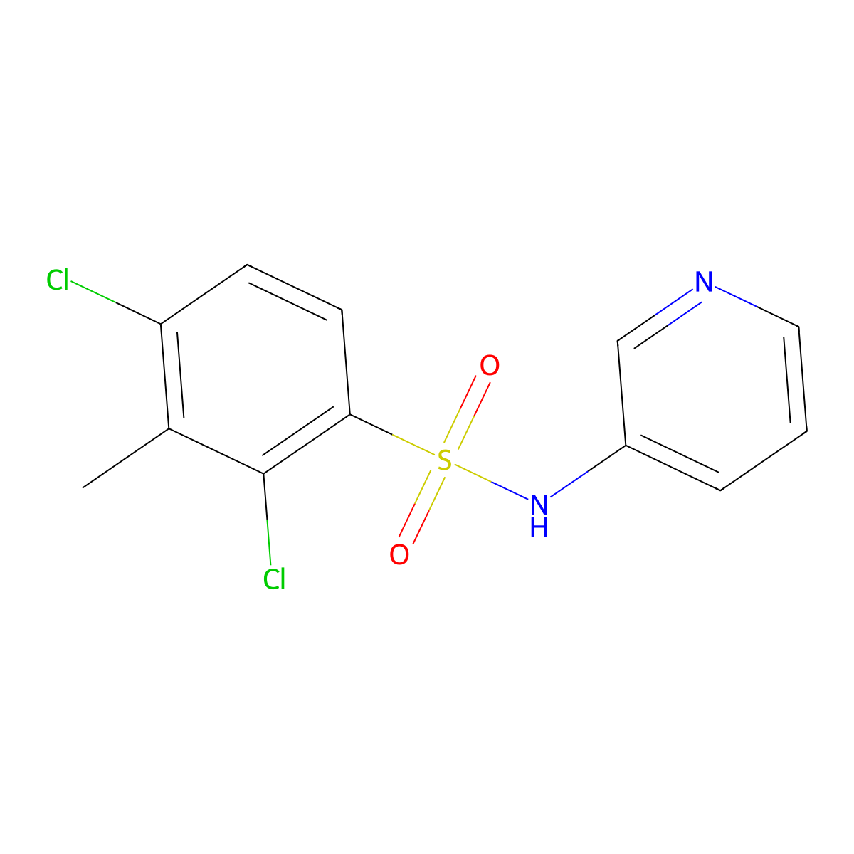 Benzenesulfonamide, 2,4-dichloro-3-methyl-N-(3-pyridyl)- molecular structure, CAS 309741-69-3