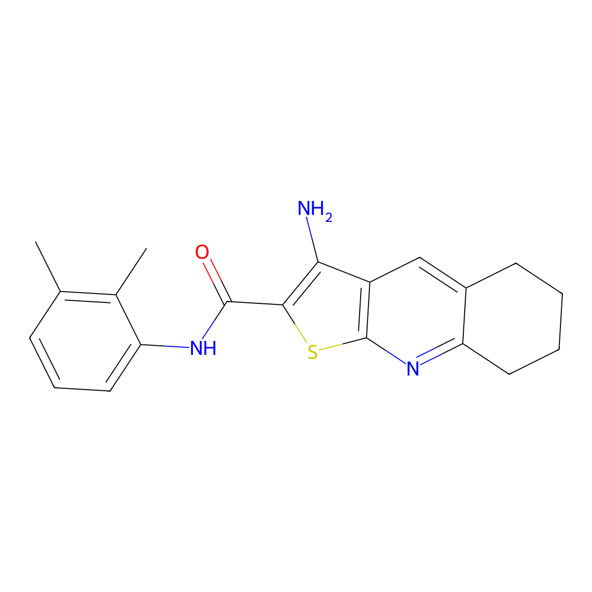 3-Amino-N-(2,3-DI-ME-PH)-5,6,7,8-tetrahydrothieno(2,3-B)quinoline-2-carboxamide molecular structure, CAS 309741-93-3