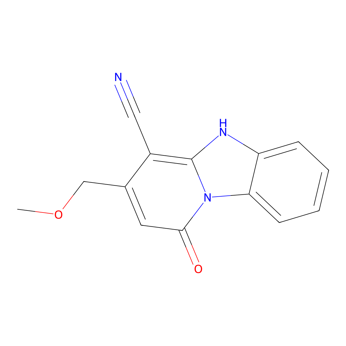 1-Hydroxy-3-(methoxymethyl)pyrido[1,2-a]benzimidazole-4-carbonitrile molecular structure, CAS 309742-08-3