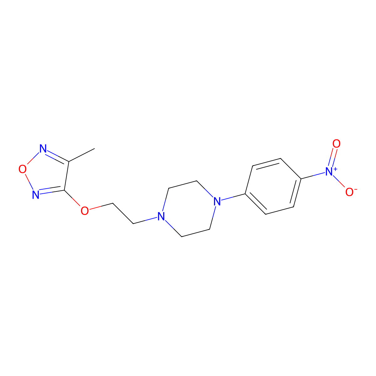 4-Methyl-3-{2-[4-(4-nitrophenyl)piperazinyl]ethoxy}-1,2,5-oxadiazole molecular structure, CAS 309743-08-6