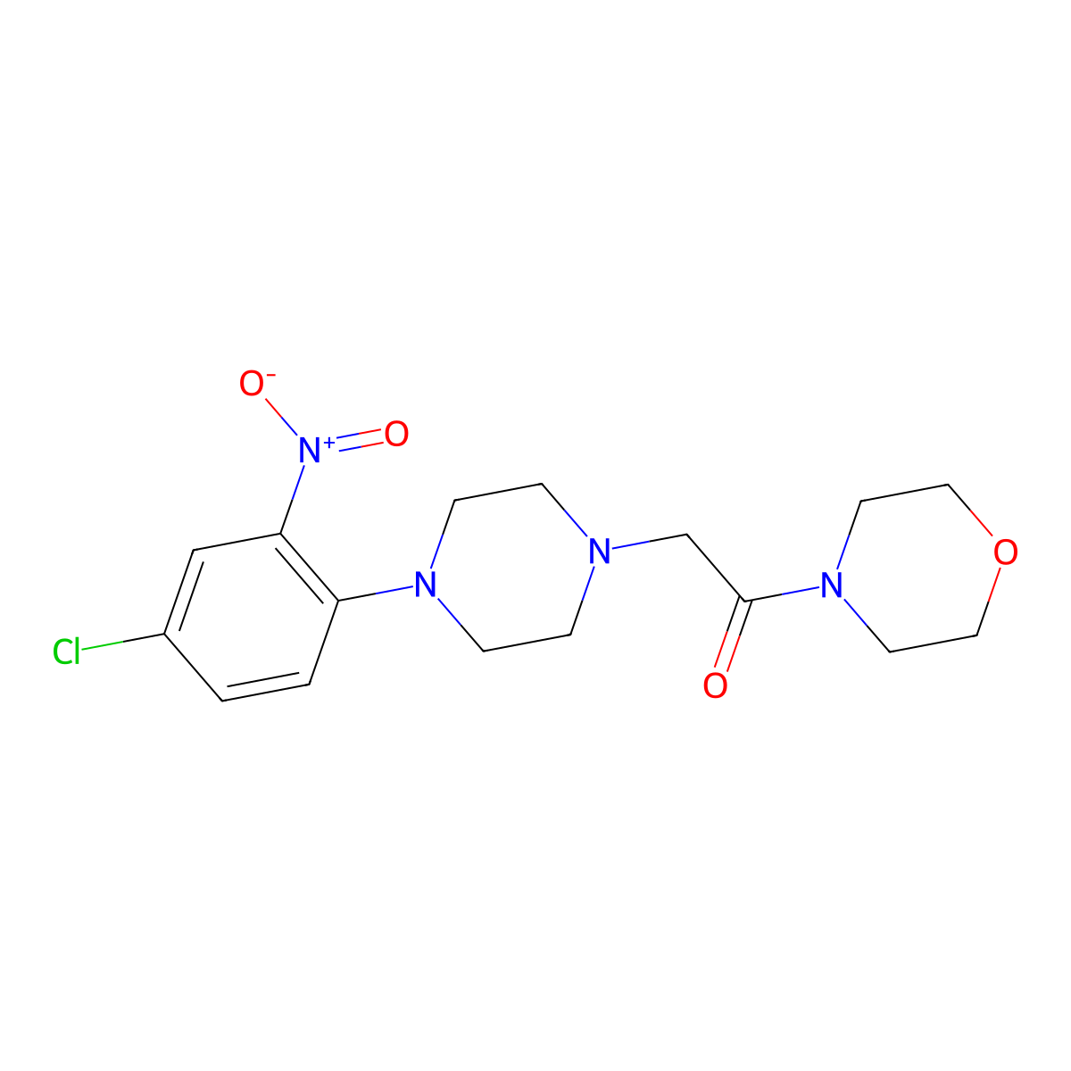 2-[4-(4-Chloro-2-nitrophenyl)piperazin-1-yl]-1-morpholin-4-ylethanone molecular structure, CAS 309743-23-5