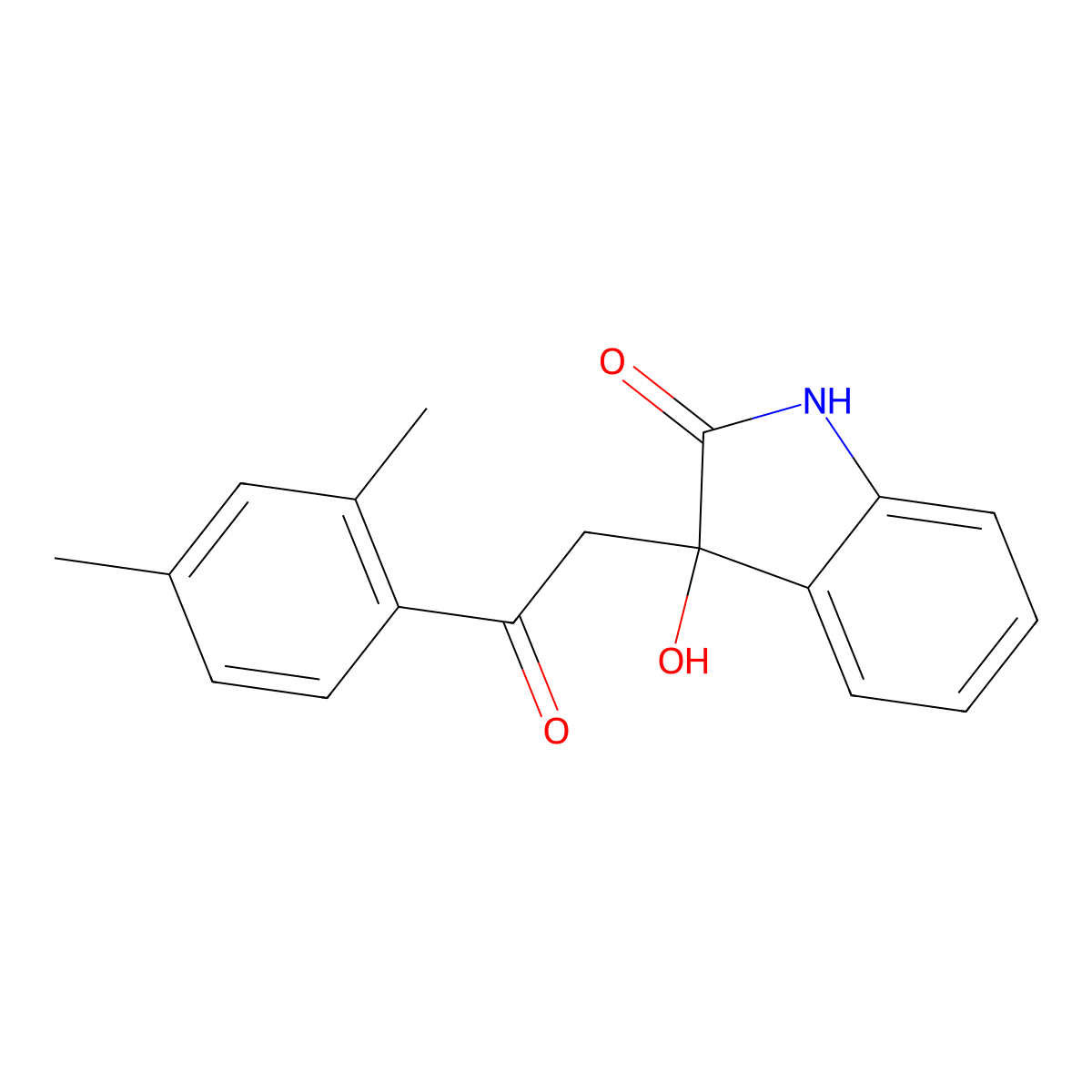 3-[2-(2,4-dimethylphenyl)-2-oxoethyl]-3-hydroxy-1H-indol-2-one molecular structure, CAS 309743-27-9