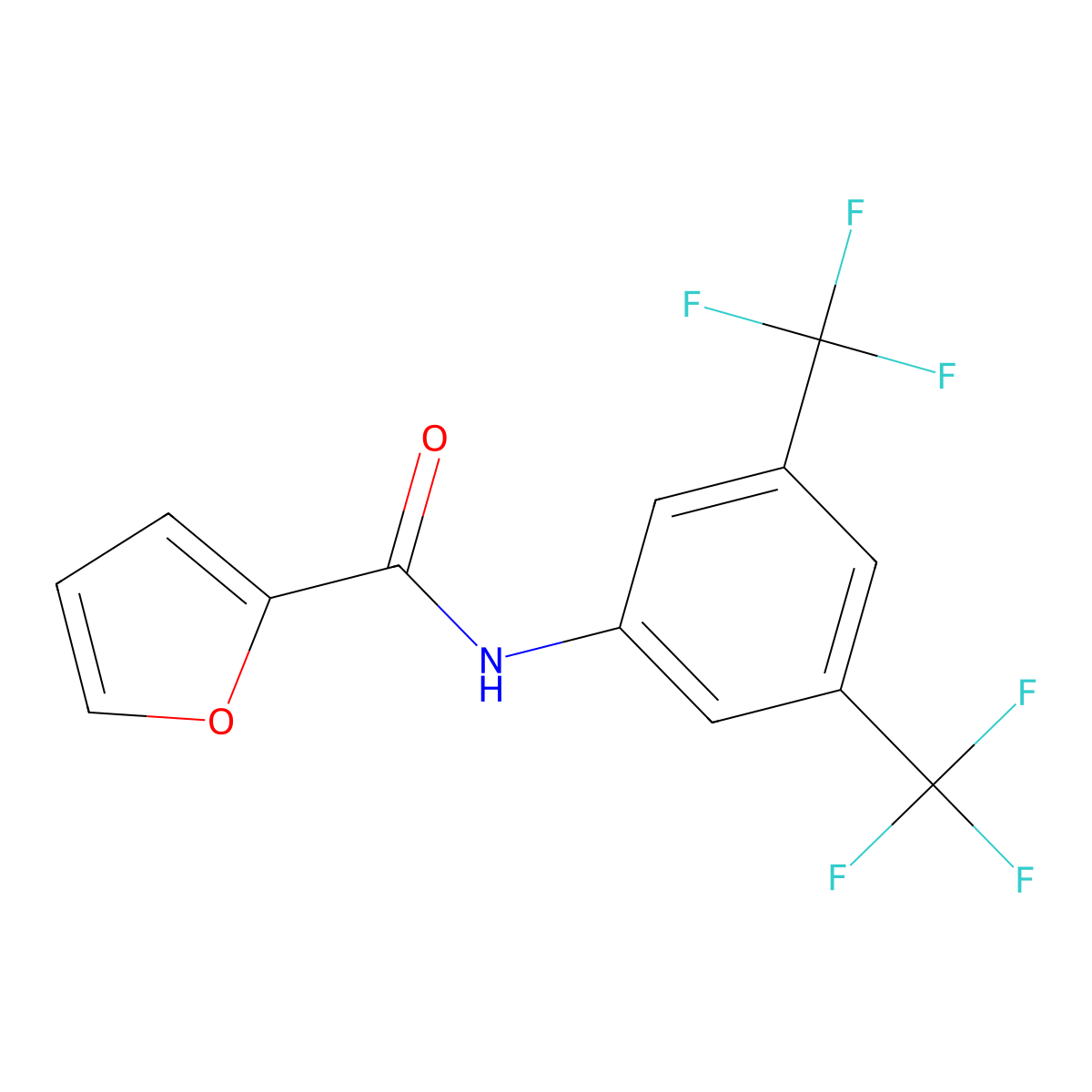 N-[3,5-bis(trifluoromethyl)phenyl]furan-2-carboxamide molecular structure, CAS 309743-28-0