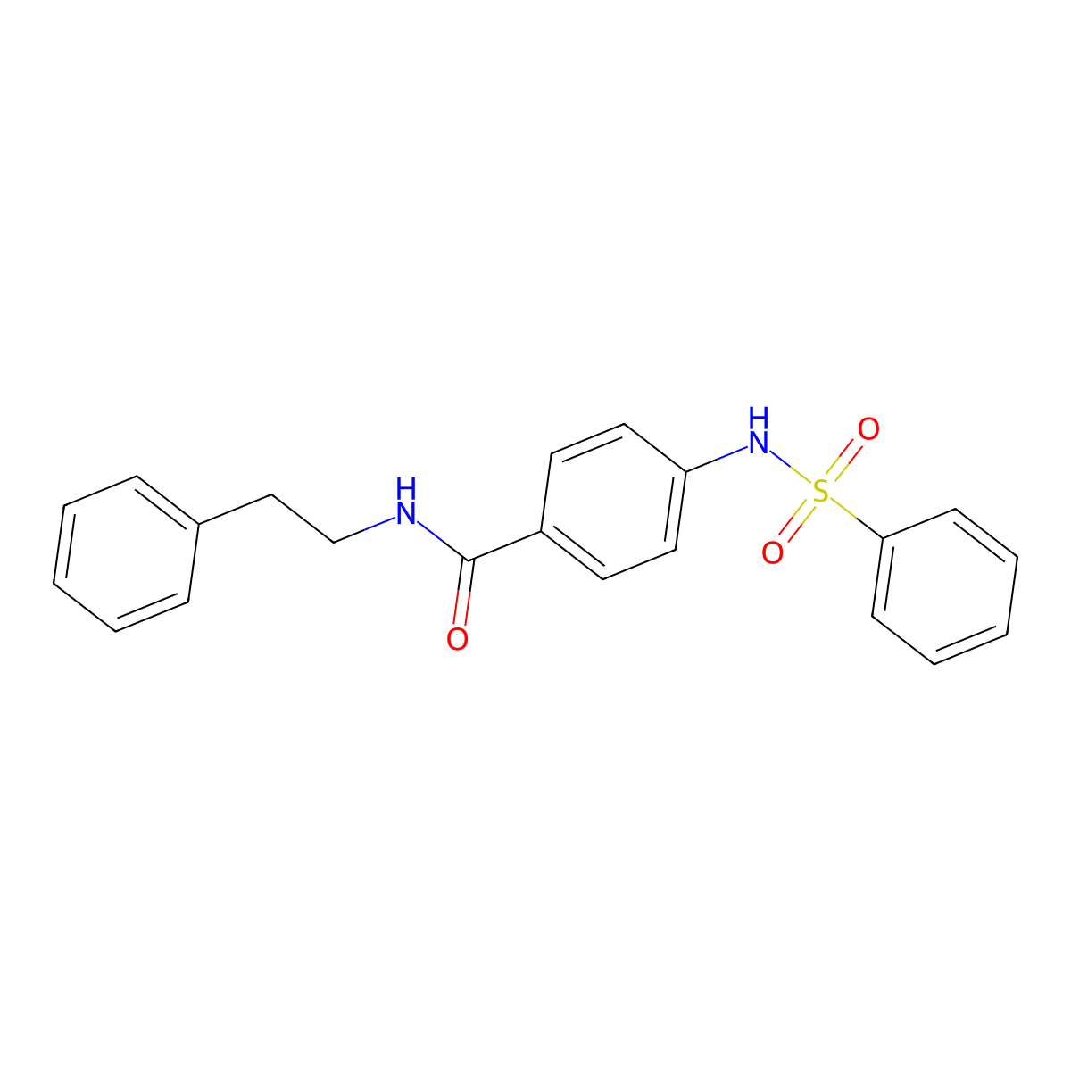 N-(2-phenylethyl)-4-[(phenylsulfonyl)amino]benzamide molecular structure, CAS 309743-29-1