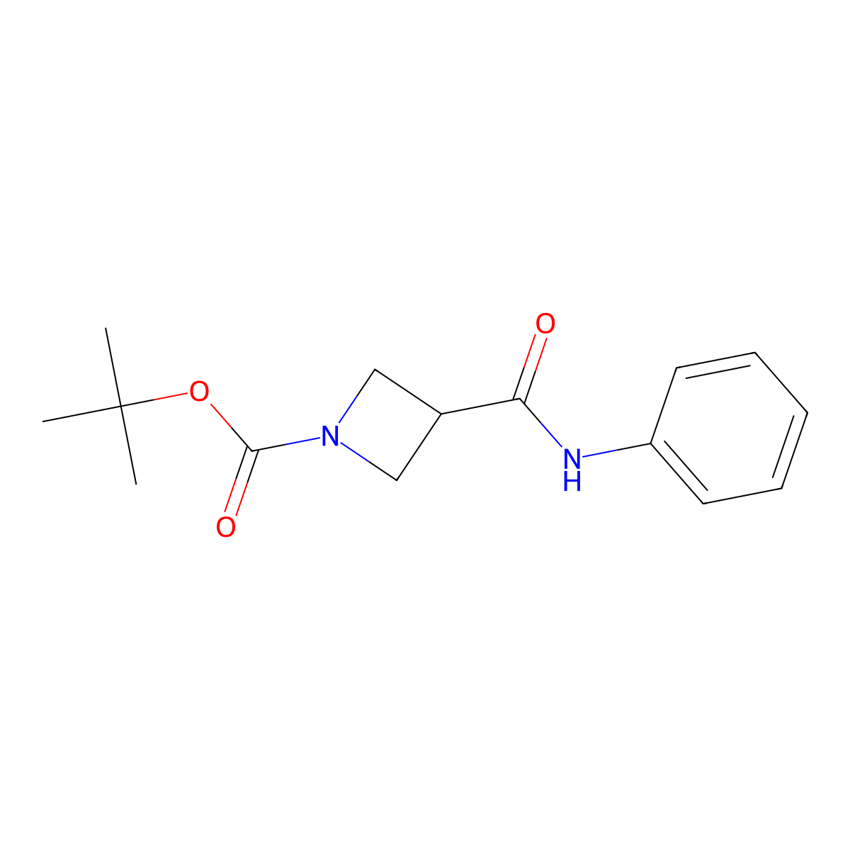 1-Boc-Azetidine-3-carboxylic acid phenylamide molecular structure, CAS 309747-42-0