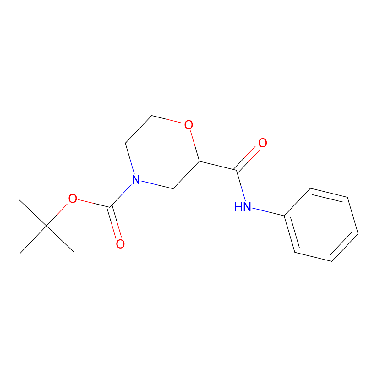 n-Boc-morpholine-2-carboxylic acid phenylamide molecular structure, CAS 309747-50-0