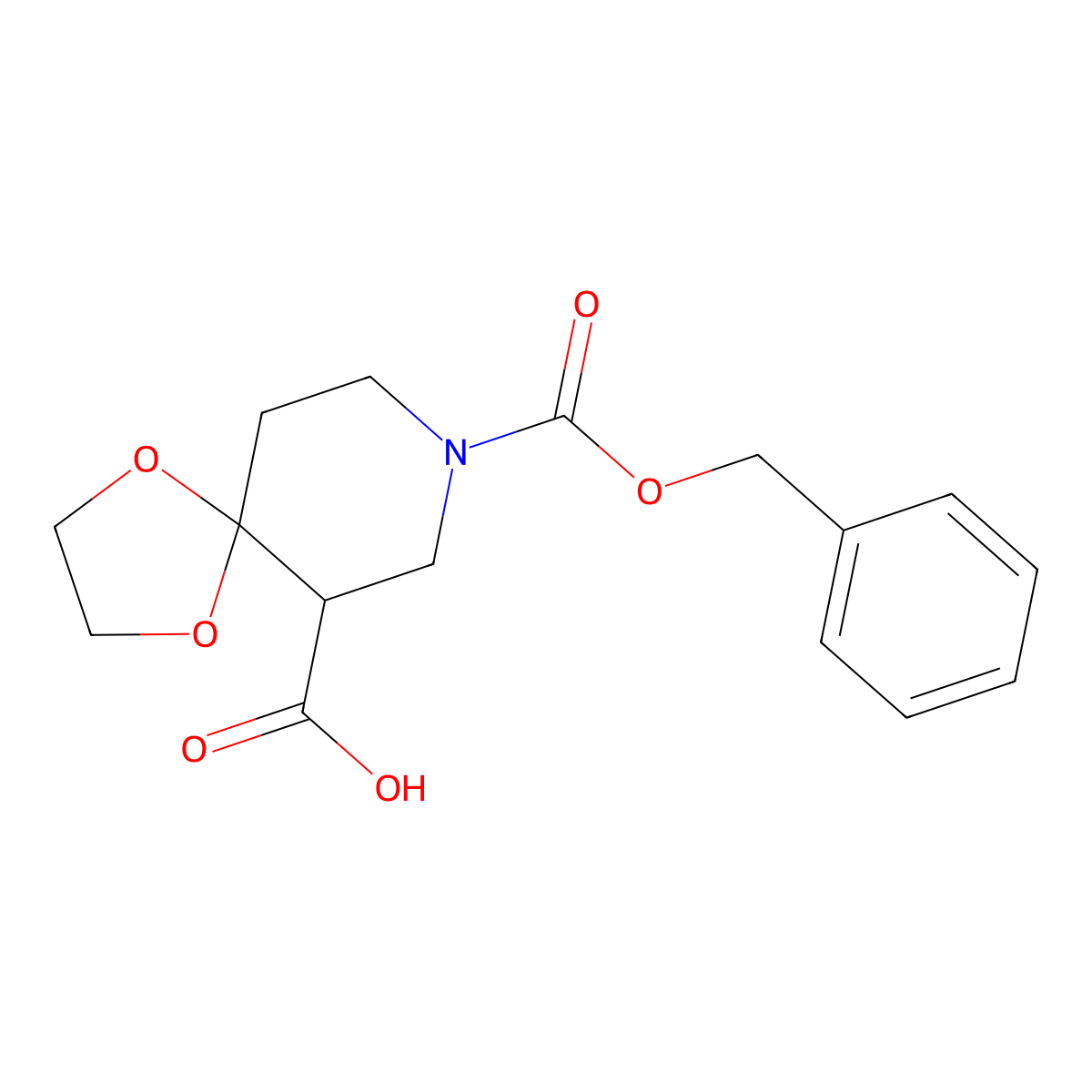 8-[(Benzyloxy)carbonyl]-1,4-dioxa-8-azaspiro[4.5]decane-6-carboxylic acid molecular structure, CAS 309747-72-6