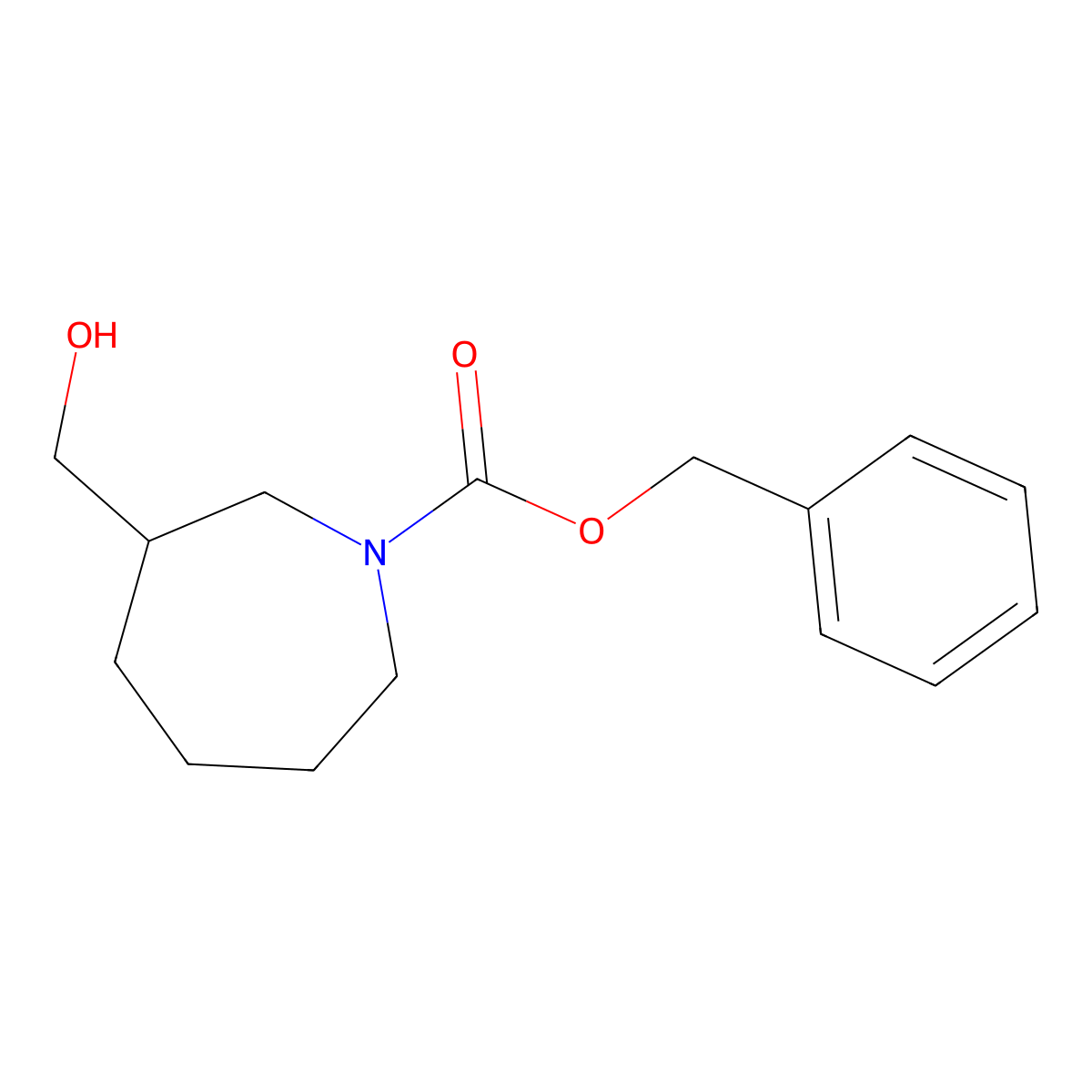 Benzyl 3-(hydroxymethyl)azepane-1-carboxylate molecular structure, CAS 309748-12-7
