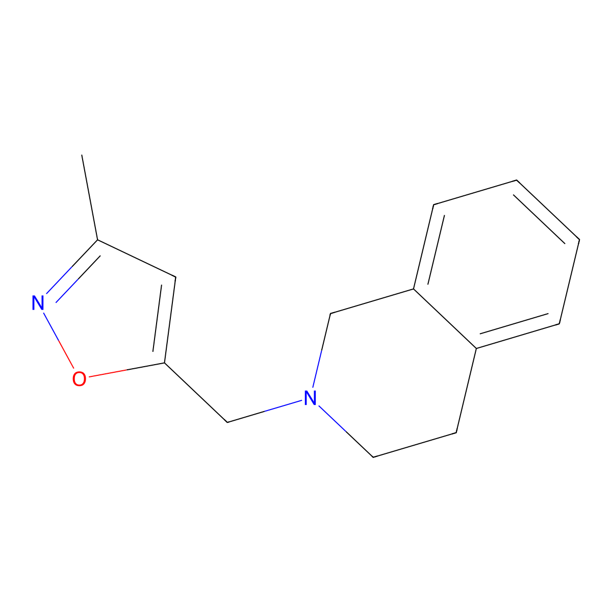 5-((3,4-dihydroisoquinolin-2(1H)-yl)methyl)-3-methylisoxazole molecular structure, CAS 309751-86-8