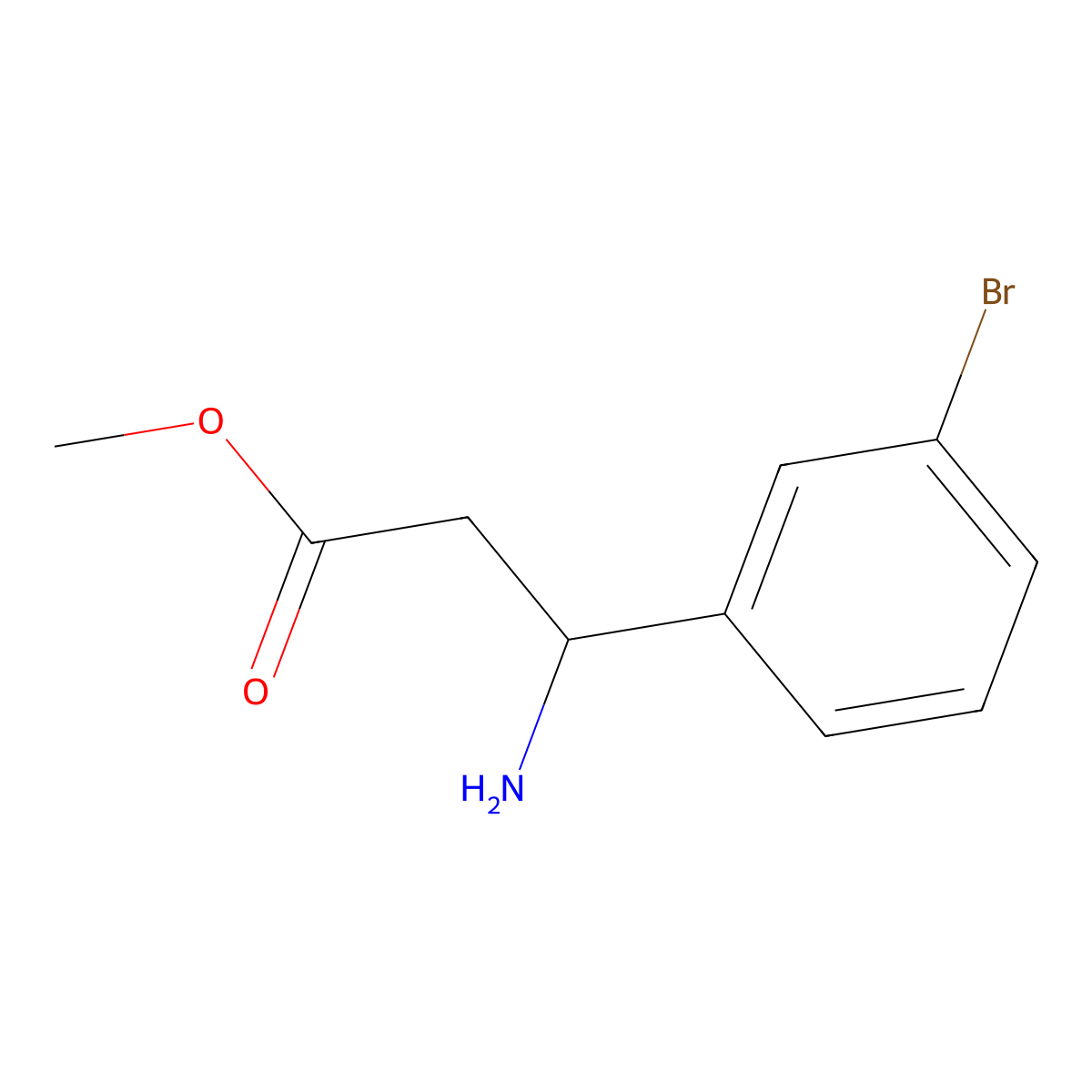 Methyl (3S)-3-amino-3-(3-bromophenyl)propanoate molecular structure, CAS 309757-84-4