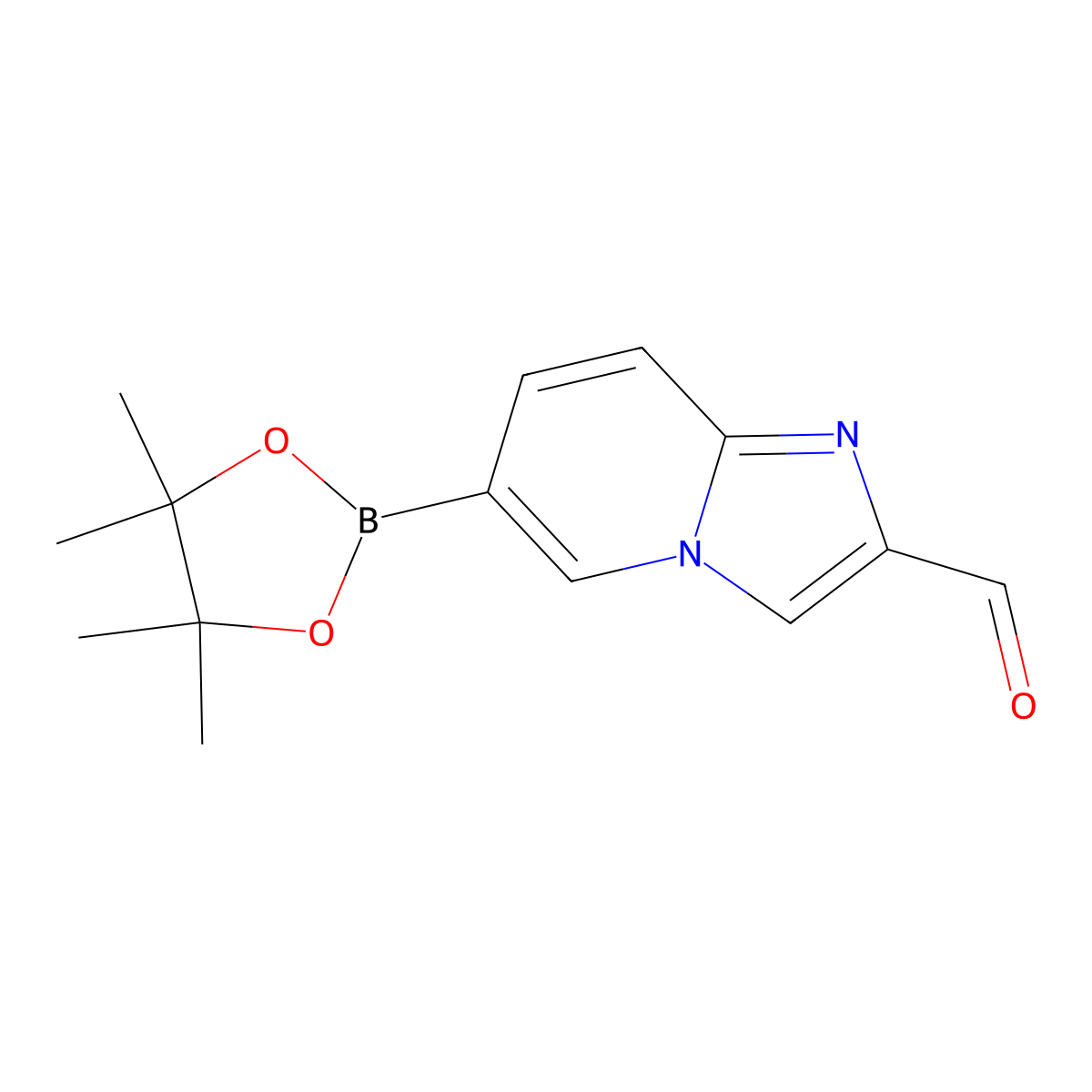 6-(4,4,5,5-Tetramethyl-1,3,2-dioxaborolan-2-YL)imidazo[1,2-A]pyridine-2-carbaldehyde molecular structure, CAS 3097798-69-8