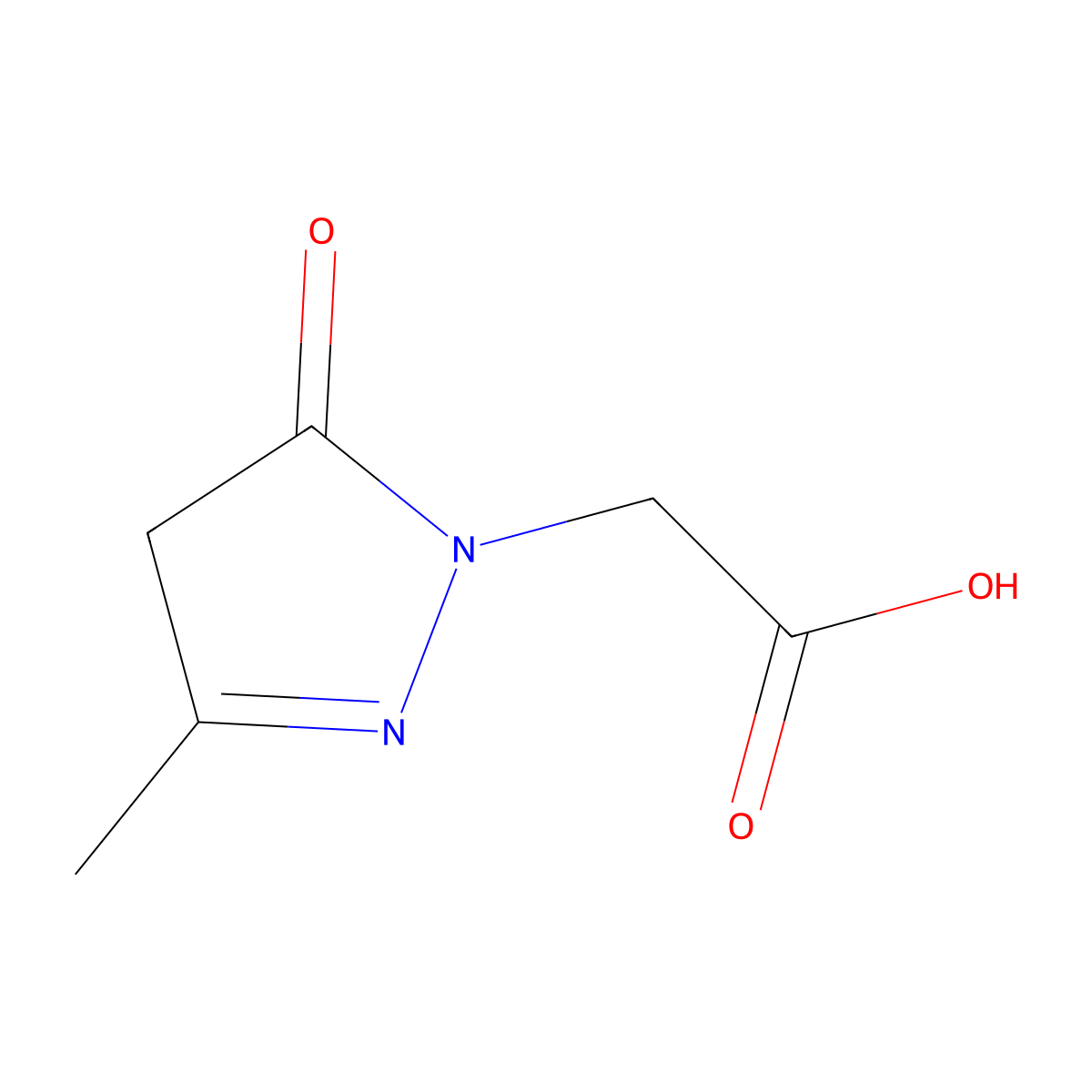 4,5-dihydro-3-methyl-5-oxo-1H-pyrazole-1-acetic acid molecular structure, CAS 30979-39-6
