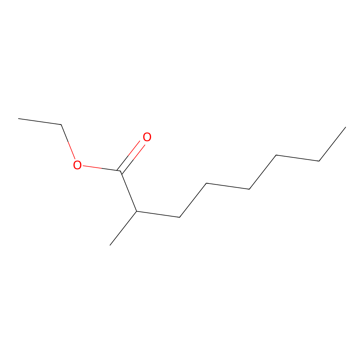 Ethyl 2-methyloctanoate molecular structure, CAS 30982-02-6