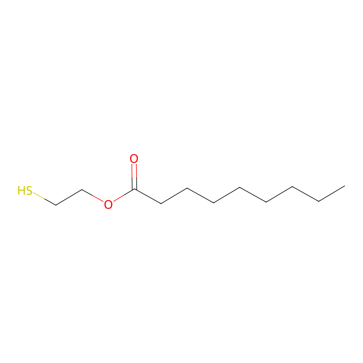 Nonanoic acid, 2-mercaptoethyl ester molecular structure, CAS 30982-97-9