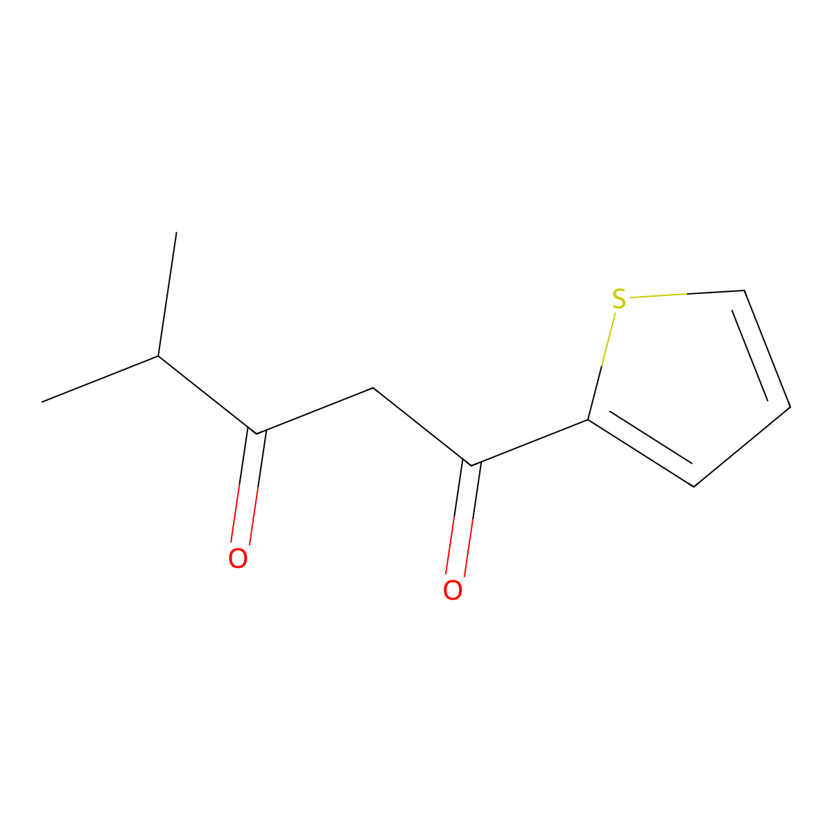 4-Methyl-1-(2-thienyl)-1,3-pentanedione molecular structure, CAS 30984-27-1