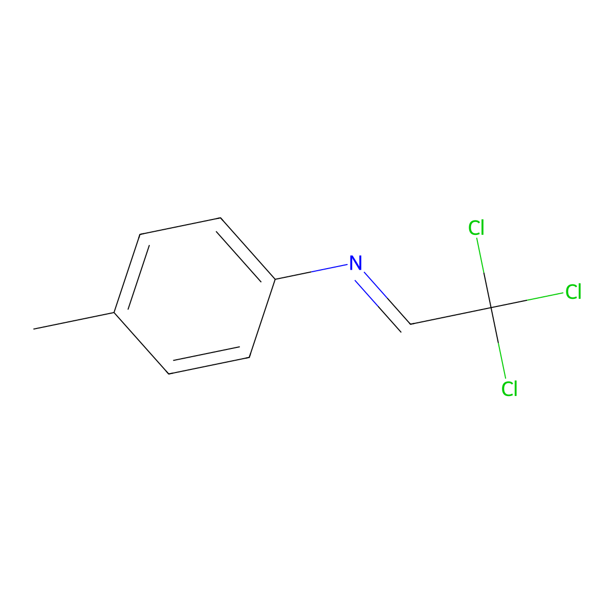 Benzenamine, 4-methyl-N-(2,2,2-trichloroethylidene)- molecular structure, CAS 30988-43-3