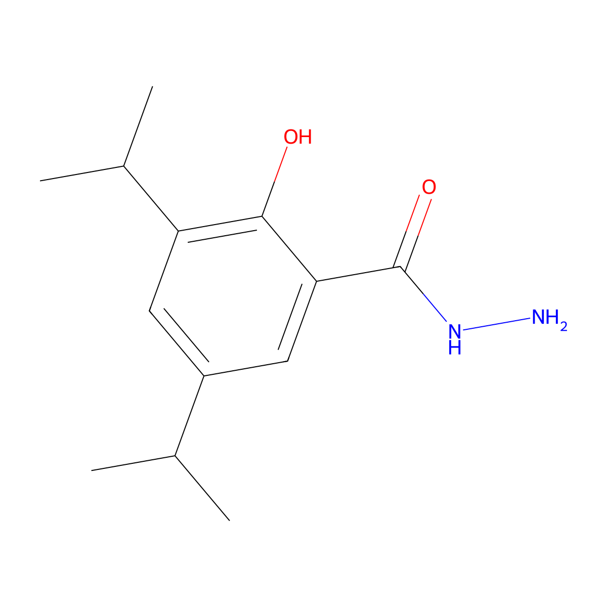 2-Hydroxy-3,5-diisopropylbenzohydrazide molecular structure, CAS 30991-43-6