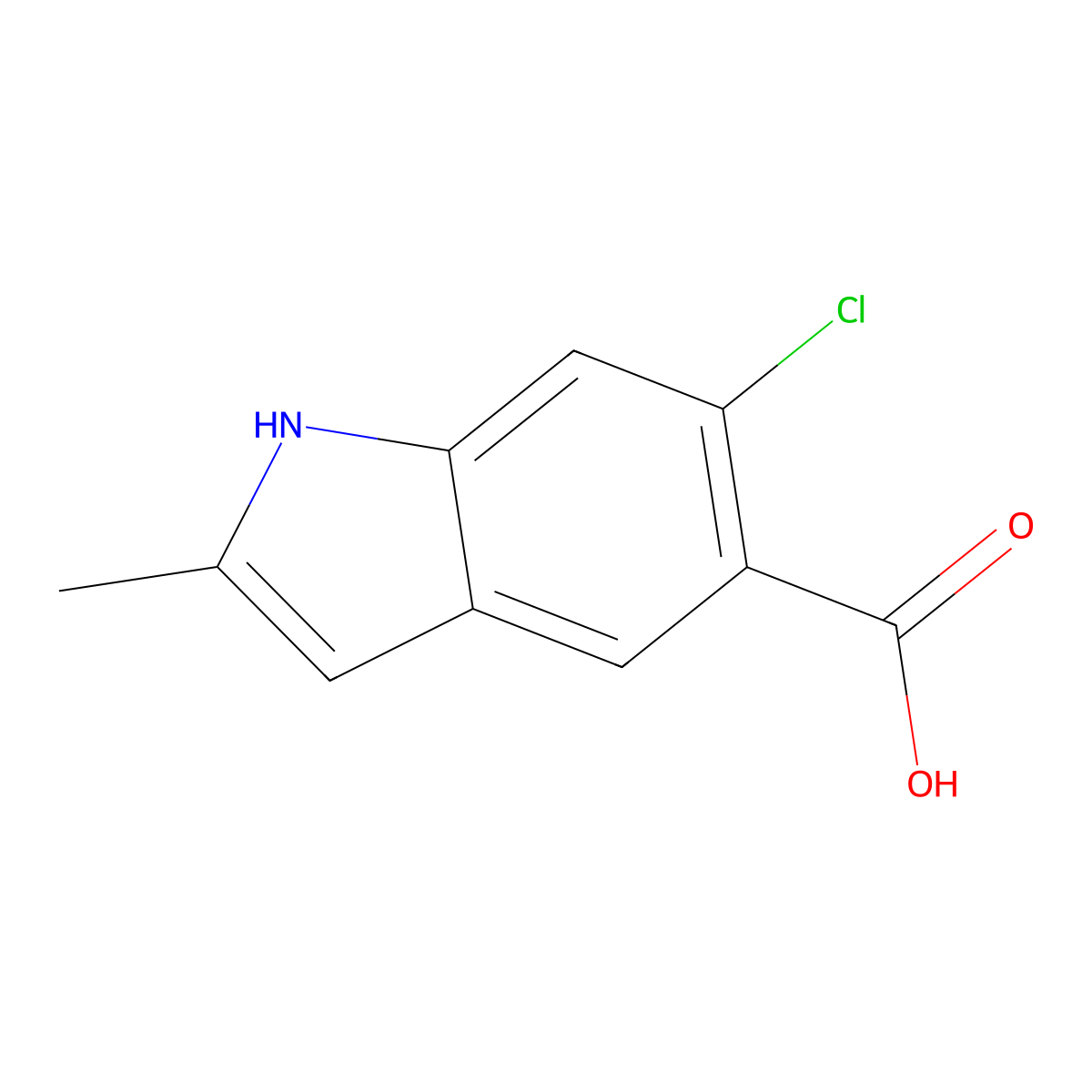 6-Chloro-2-methyl-1h-indole-5-carboxylic acid molecular structure, CAS 309915-28-4