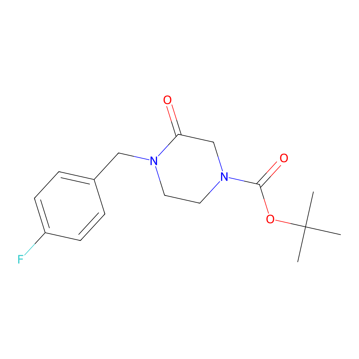 4-(4-Fluoro-benzyl)-3-oxo-piperazine-1-carboxylic Acid tert-Butyl Ester molecular structure, CAS 309915-36-4
