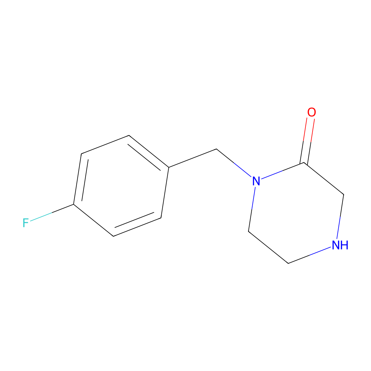 1-(4-Fluorobenzyl)piperazin-2-one molecular structure, CAS 309915-37-5