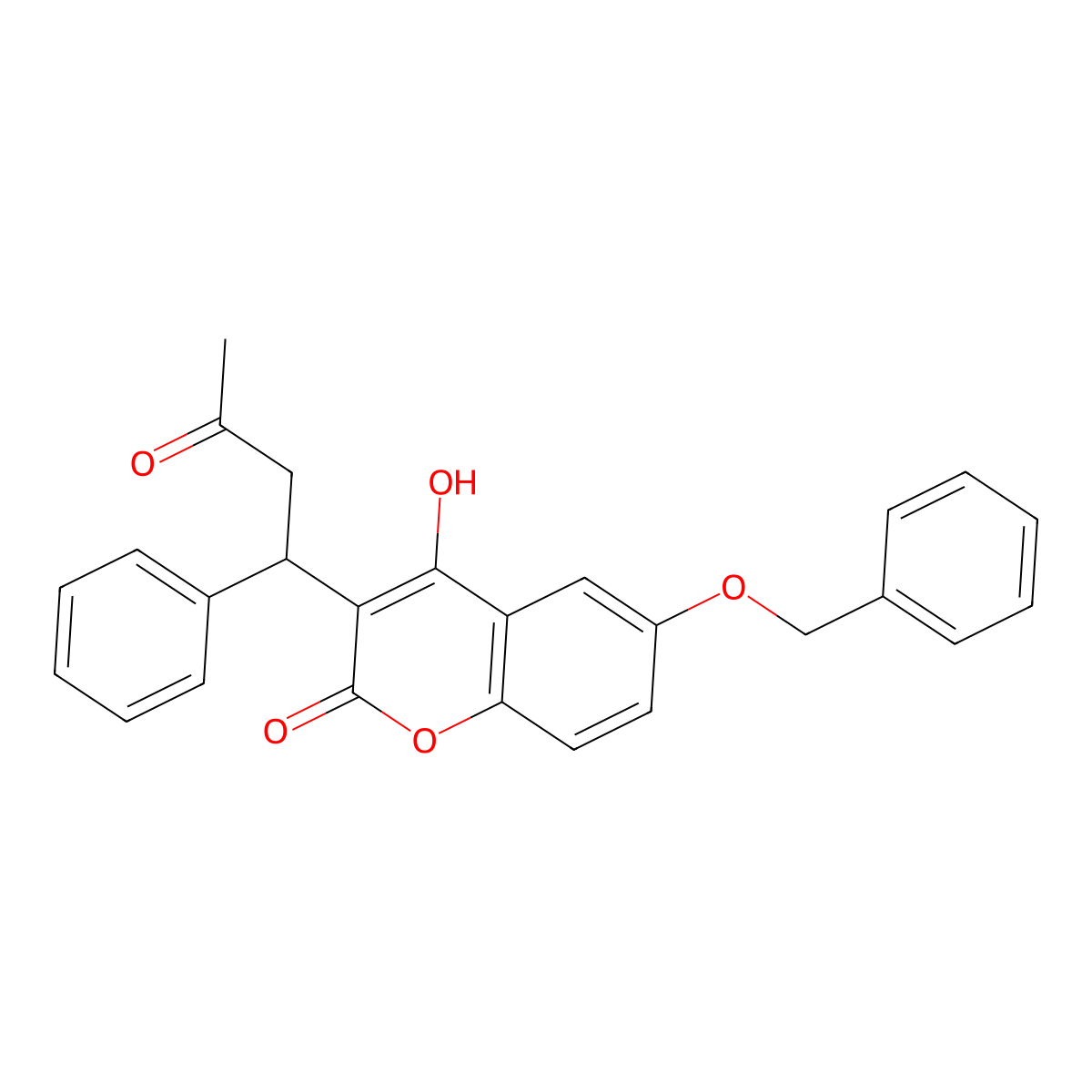 6-Benzyloxy Warfarin molecular structure, CAS 30992-68-8