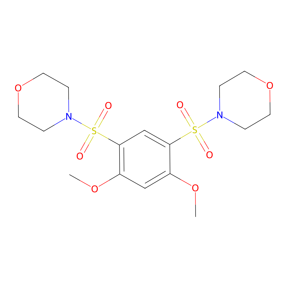 4-(2,4-Dimethoxy-5-morpholin-4-ylsulfonylphenyl)sulfonylmorpholine molecular structure, CAS 309920-51-2