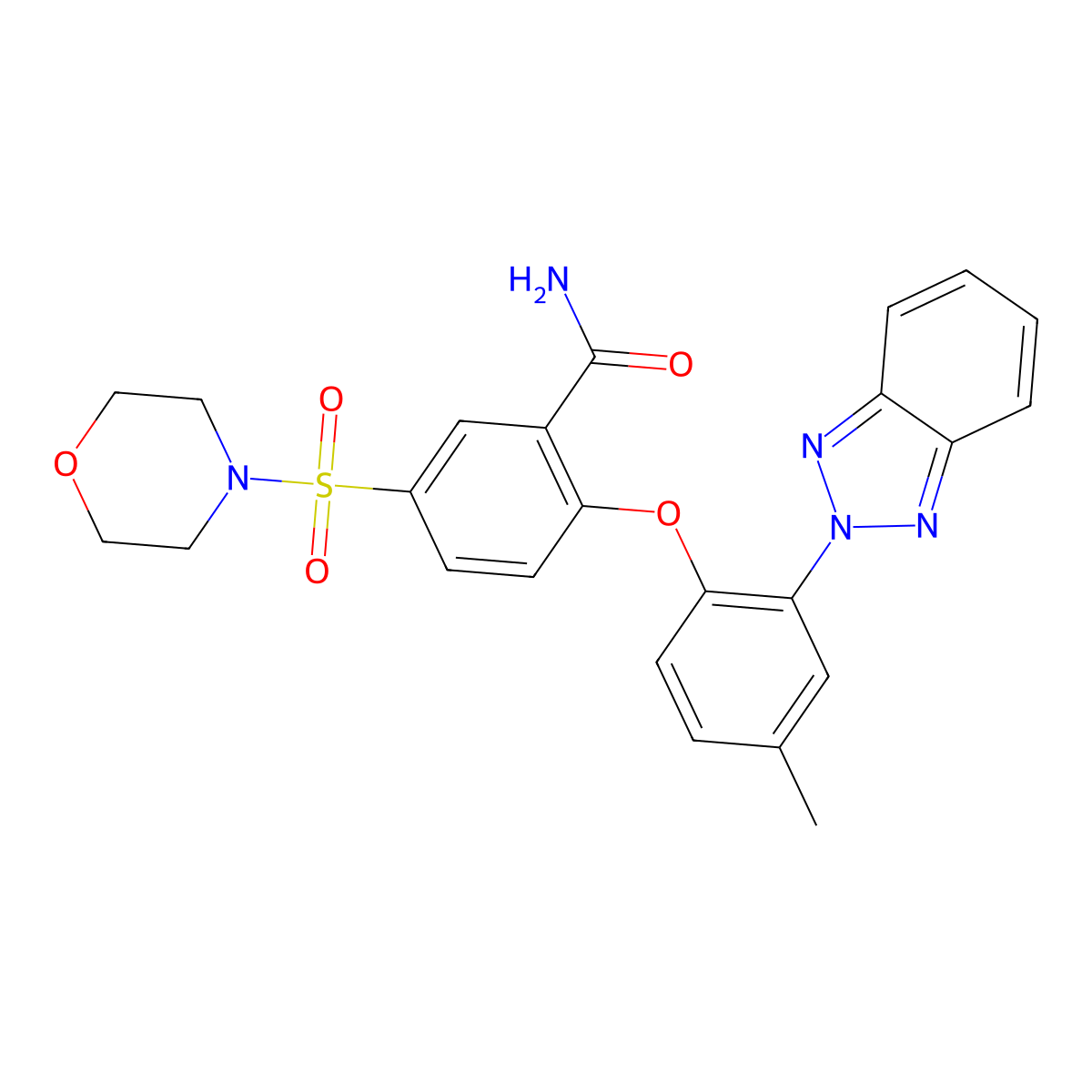 2-[2-(2H-1,2,3-benzotriazol-2-yl)-4-methylphenoxy]-5-(morpholin-4-ylsulfonyl)benzamide molecular structure, CAS 309920-92-1