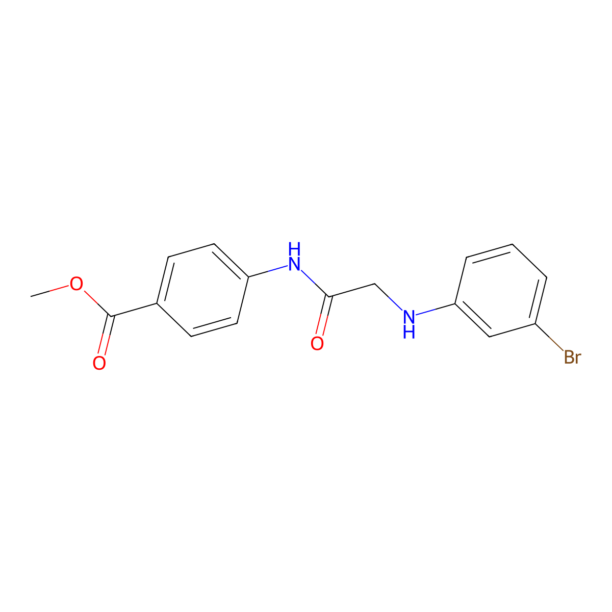 Methyl 4-[[2-(3-bromoanilino)acetyl]amino]benzoate molecular structure, CAS 309920-94-3