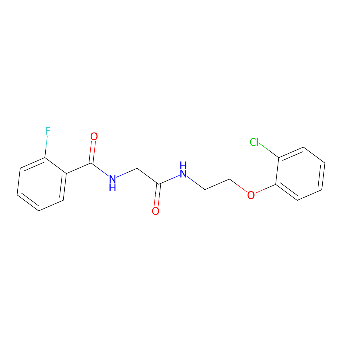 N-[2-[2-(2-chlorophenoxy)ethylamino]-2-oxoethyl]-2-fluorobenzamide molecular structure, CAS 309921-45-7