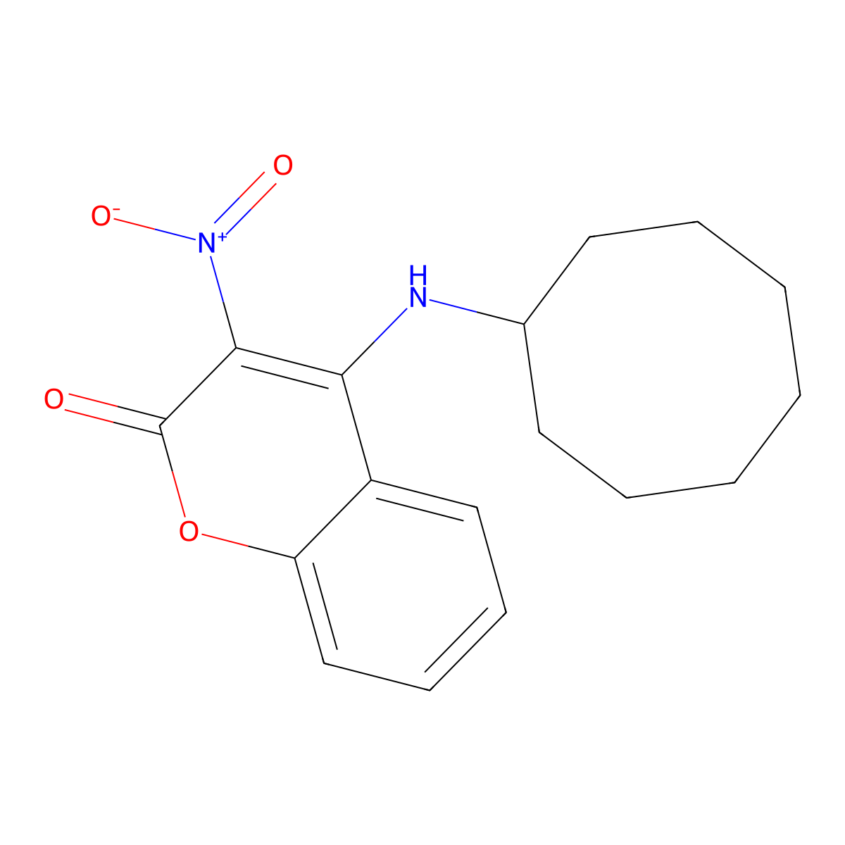 4-(cyclooctylamino)-3-nitro-2H-chromen-2-one molecular structure, CAS 309921-59-3